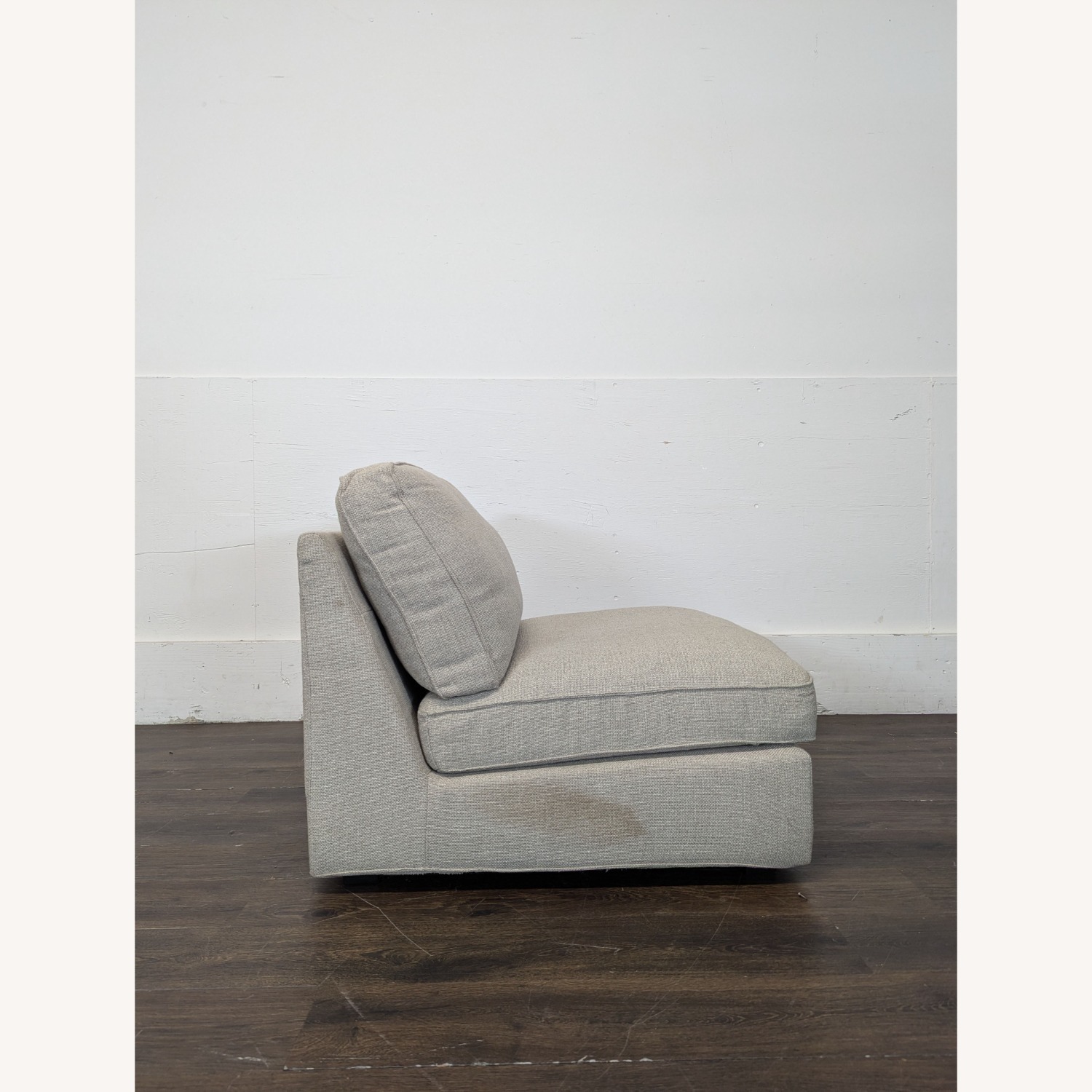 Modern Armless Lounge Chair with Plush Cushions - image-6