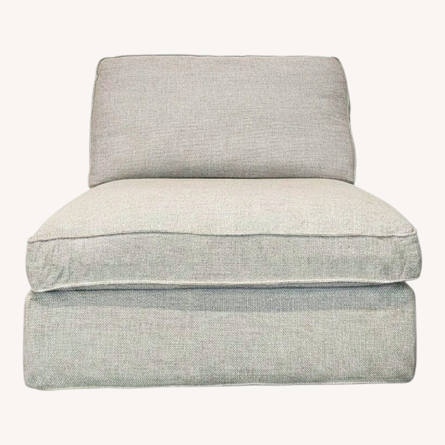 Modern Armless Lounge Chair with Plush Cushions - image-0