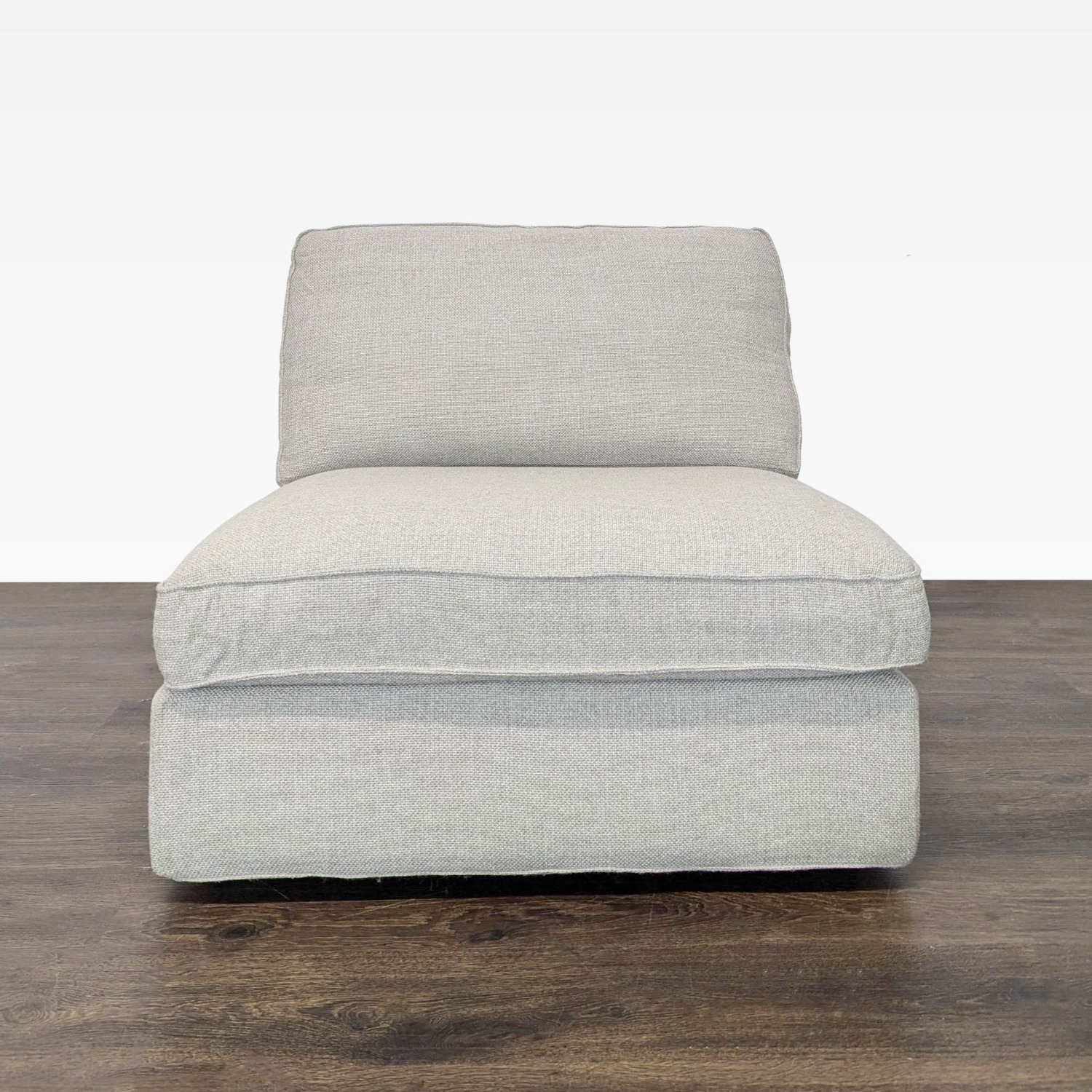 Modern Armless Lounge Chair with Plush Cushions - image-2