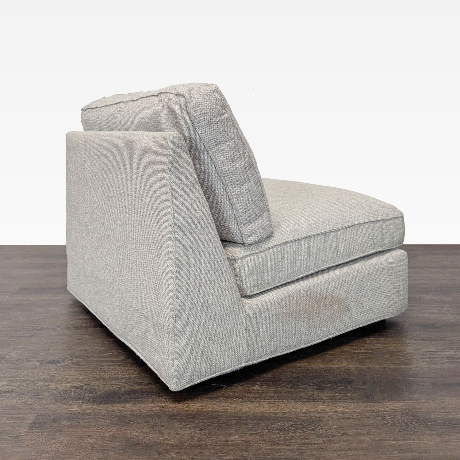 Modern Armless Lounge Chair with Plush Cushions - image-5