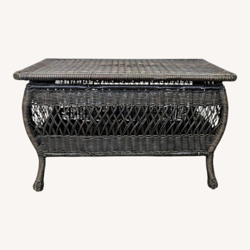 Used Dark Brown All Weather Wicker Coffee Table  for sale on AptDeco