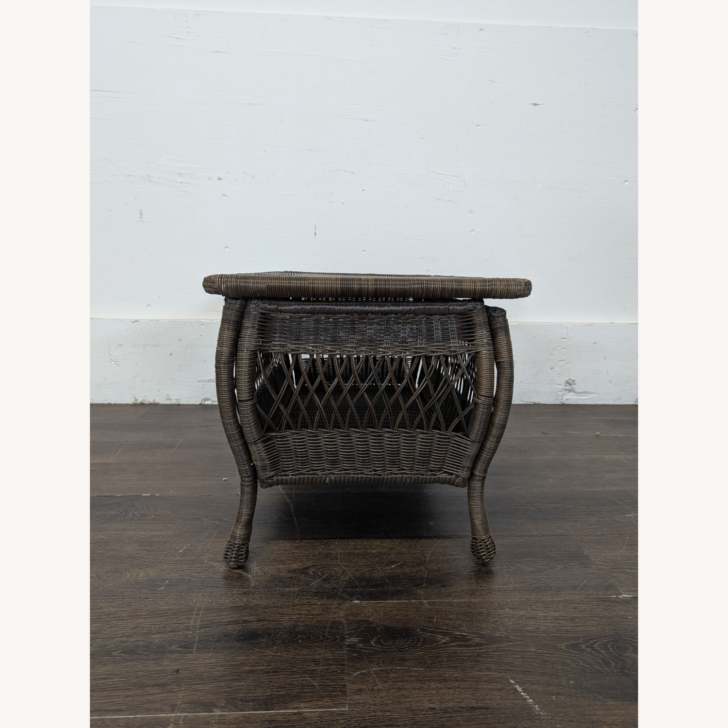 Dark Brown All Weather Wicker Coffee Table  - image-5