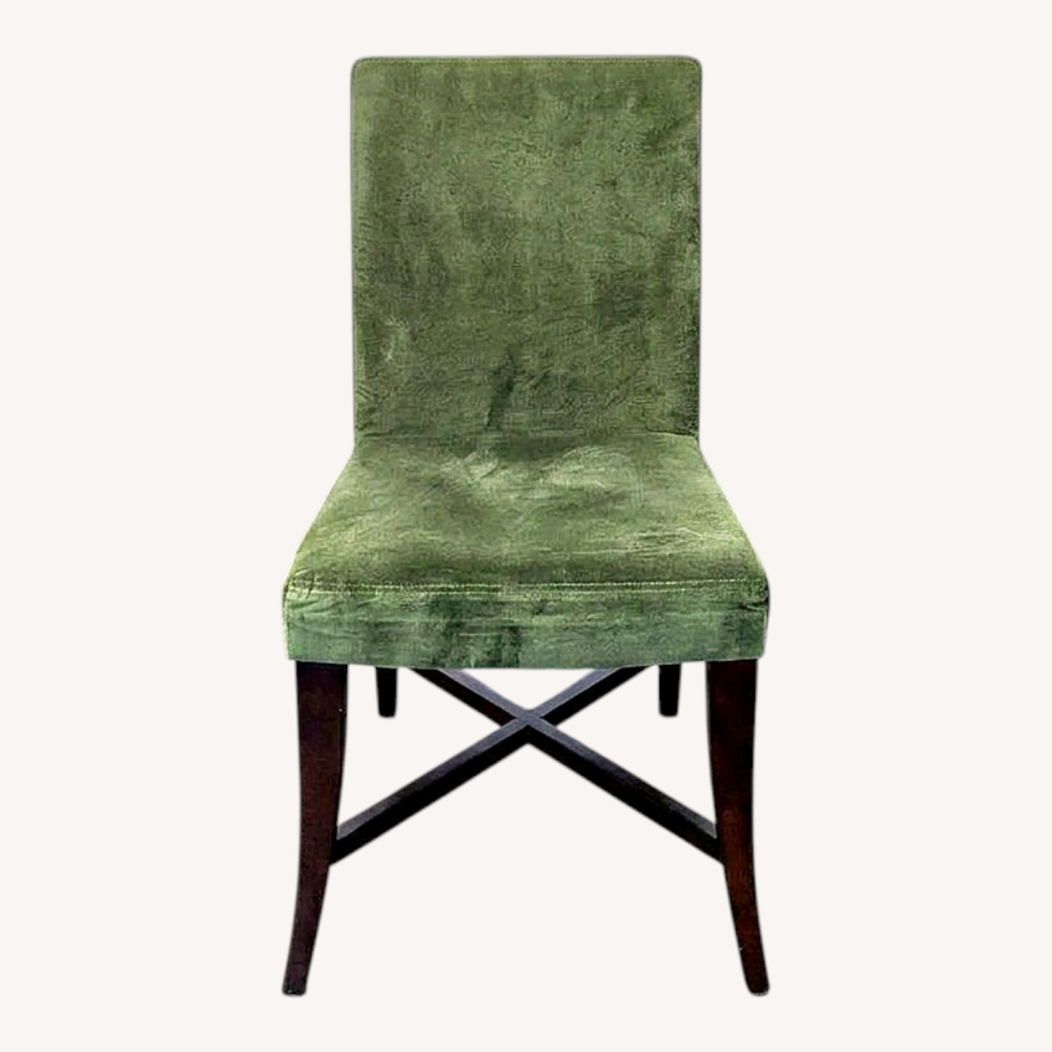 Set of 6 Upholstered Dining Chairs With Wood Legs - image-0