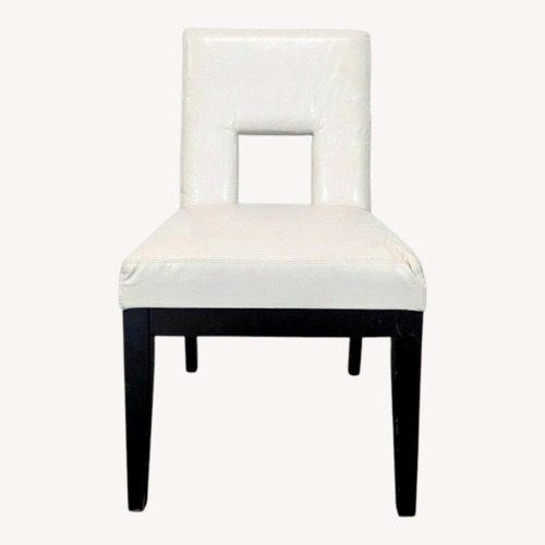 Used Pier 1 Imports Leather Dining Chair on Wood Legs for sale on AptDeco
