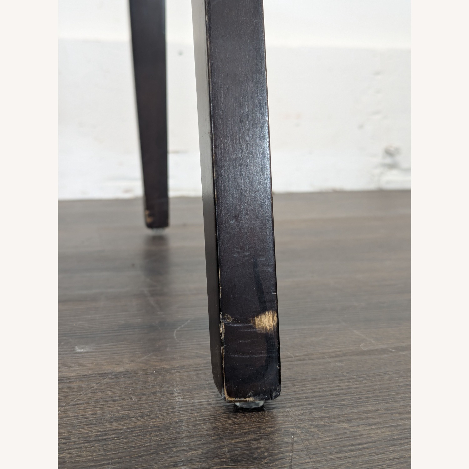 Pier 1 Imports Leather Dining Chair on Wood Legs - image-1