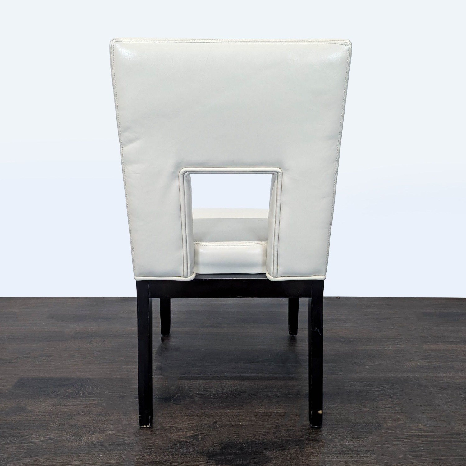 Pier 1 Imports Leather Dining Chair on Wood Legs - image-4