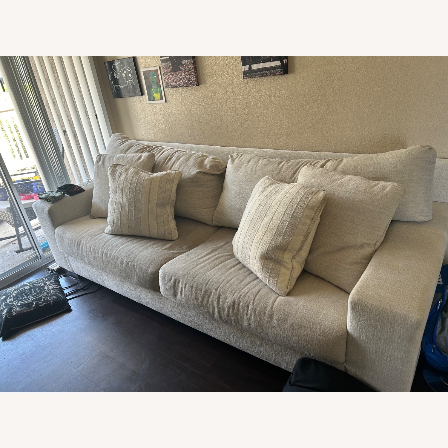Ashley Furniture White Fabric 2 Seater Sofa - image-3