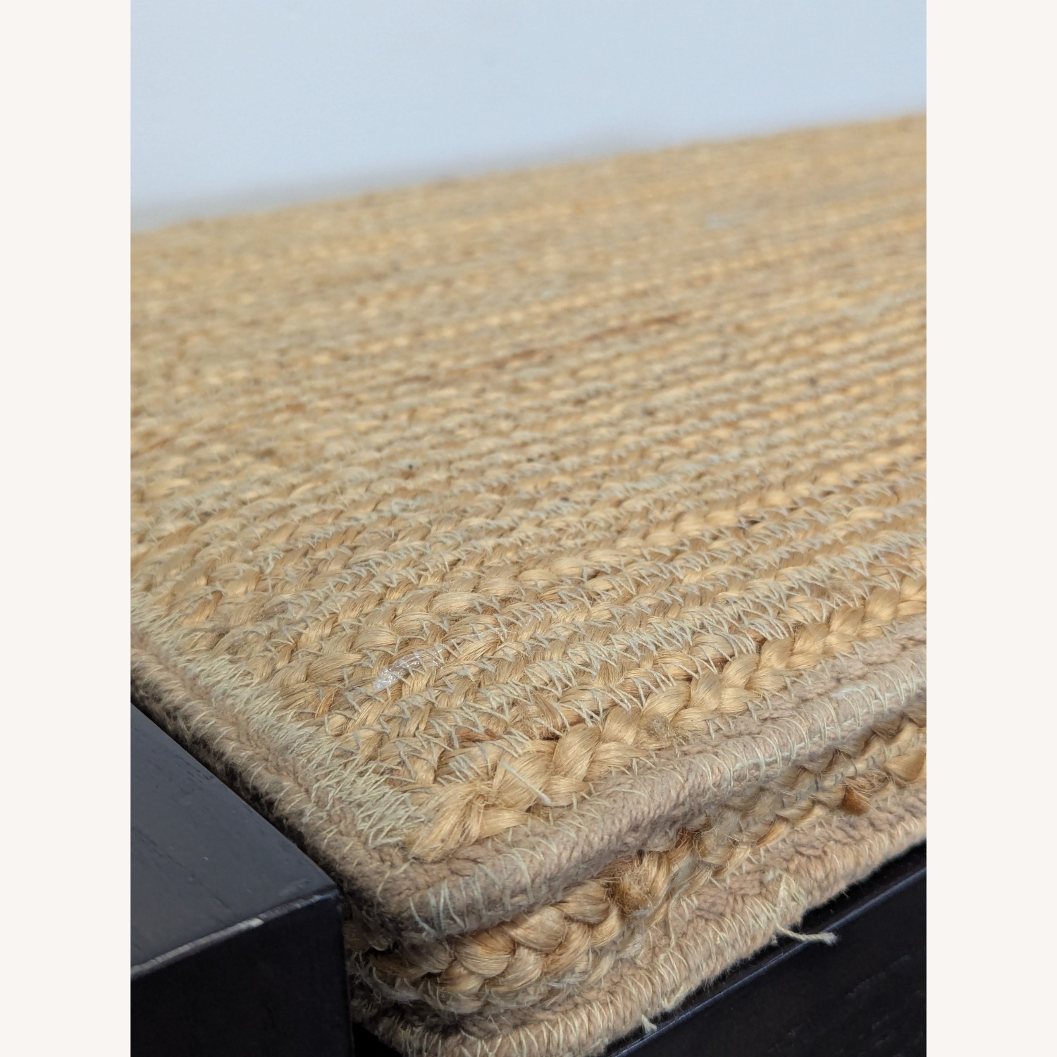 West Elm Wood Bench with Woven Wicker Cushion - image-5