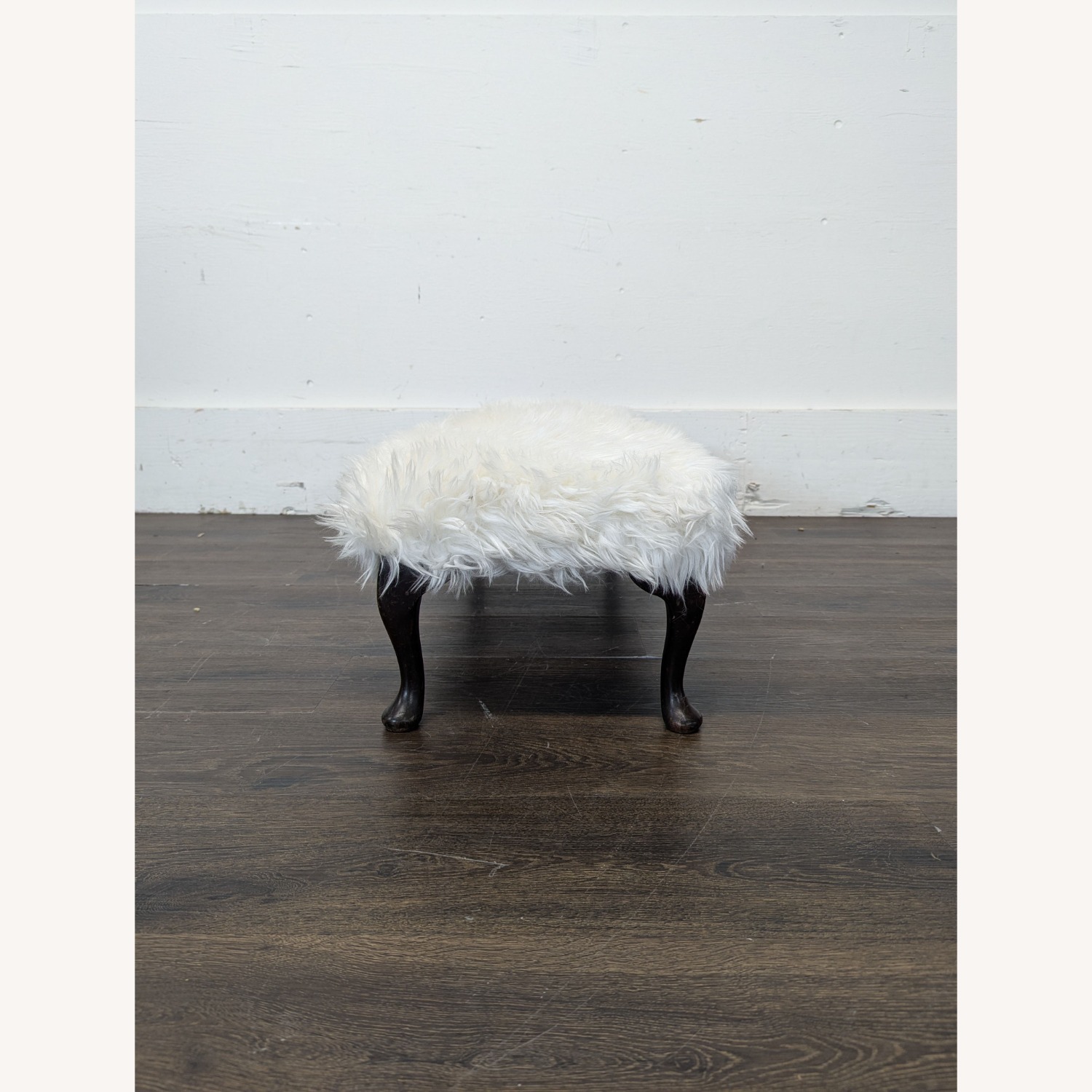 Faux Fur Bench on Wood Legs - image-5