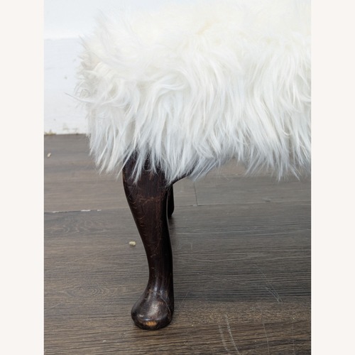Used Faux Fur Bench on Wood Legs for sale on AptDeco