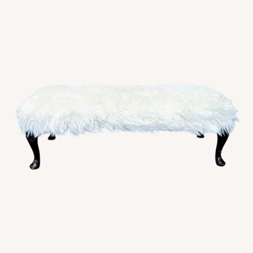 Used Faux Fur Bench on Wood Legs for sale on AptDeco