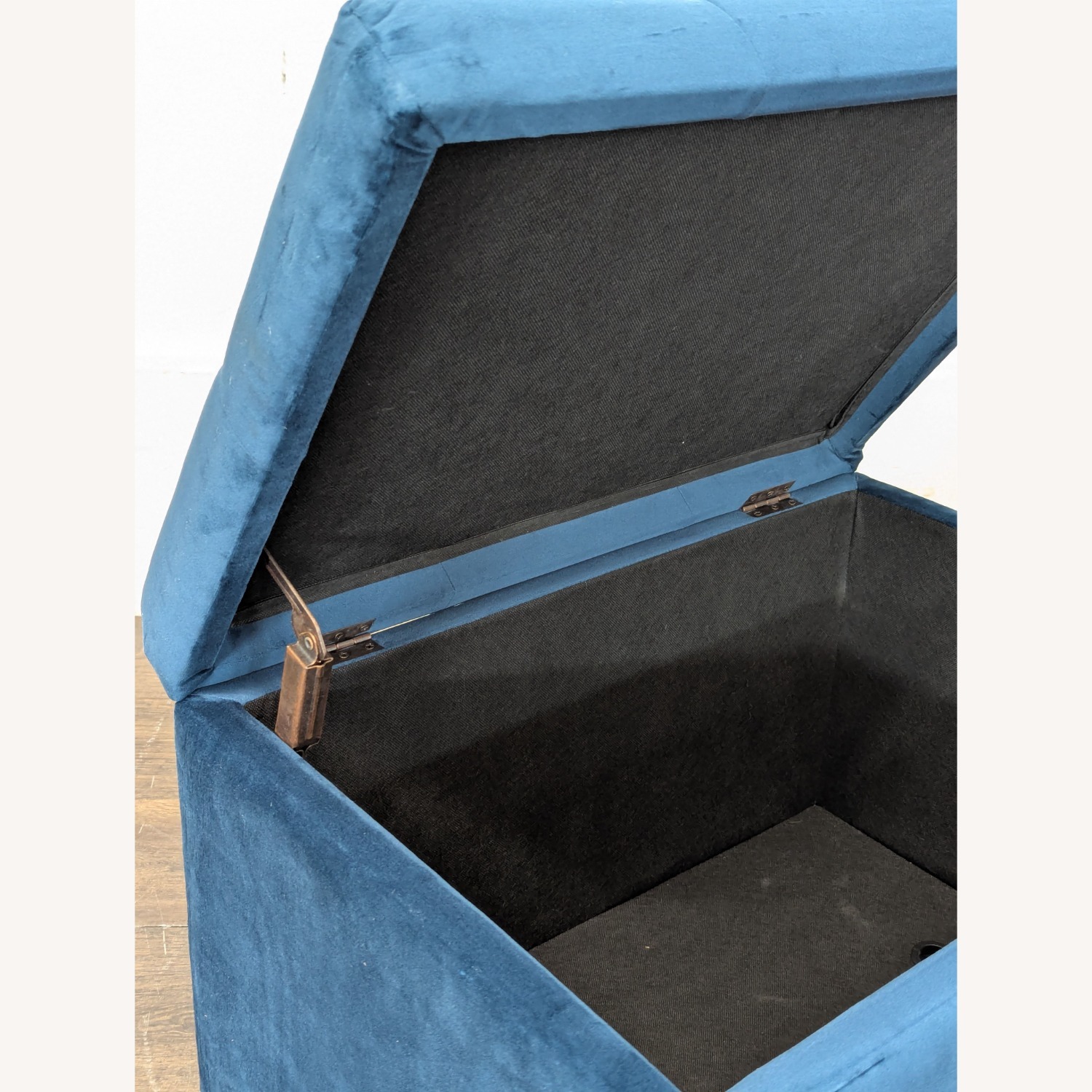 Velvet Button Tufted Storage Ottoman	 - image-2