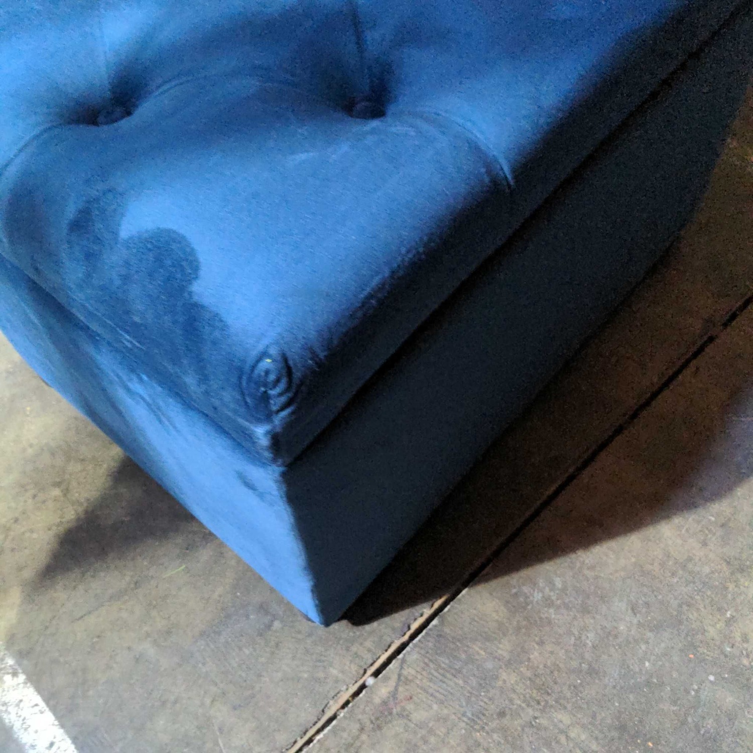 Velvet Button Tufted Storage Ottoman	 - image-4