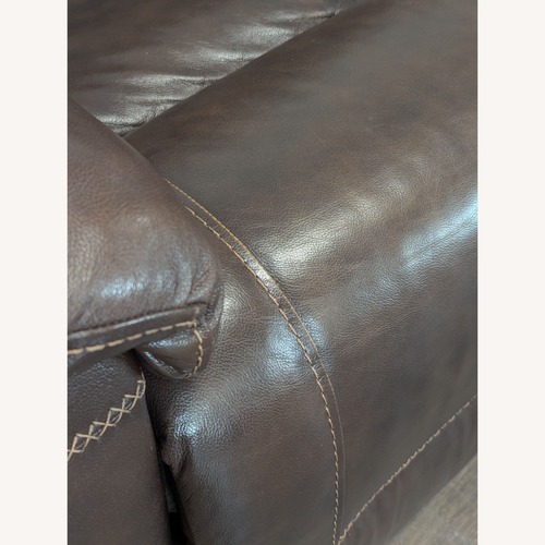 Used Brown Leather Reclining Loveseat  for sale on AptDeco