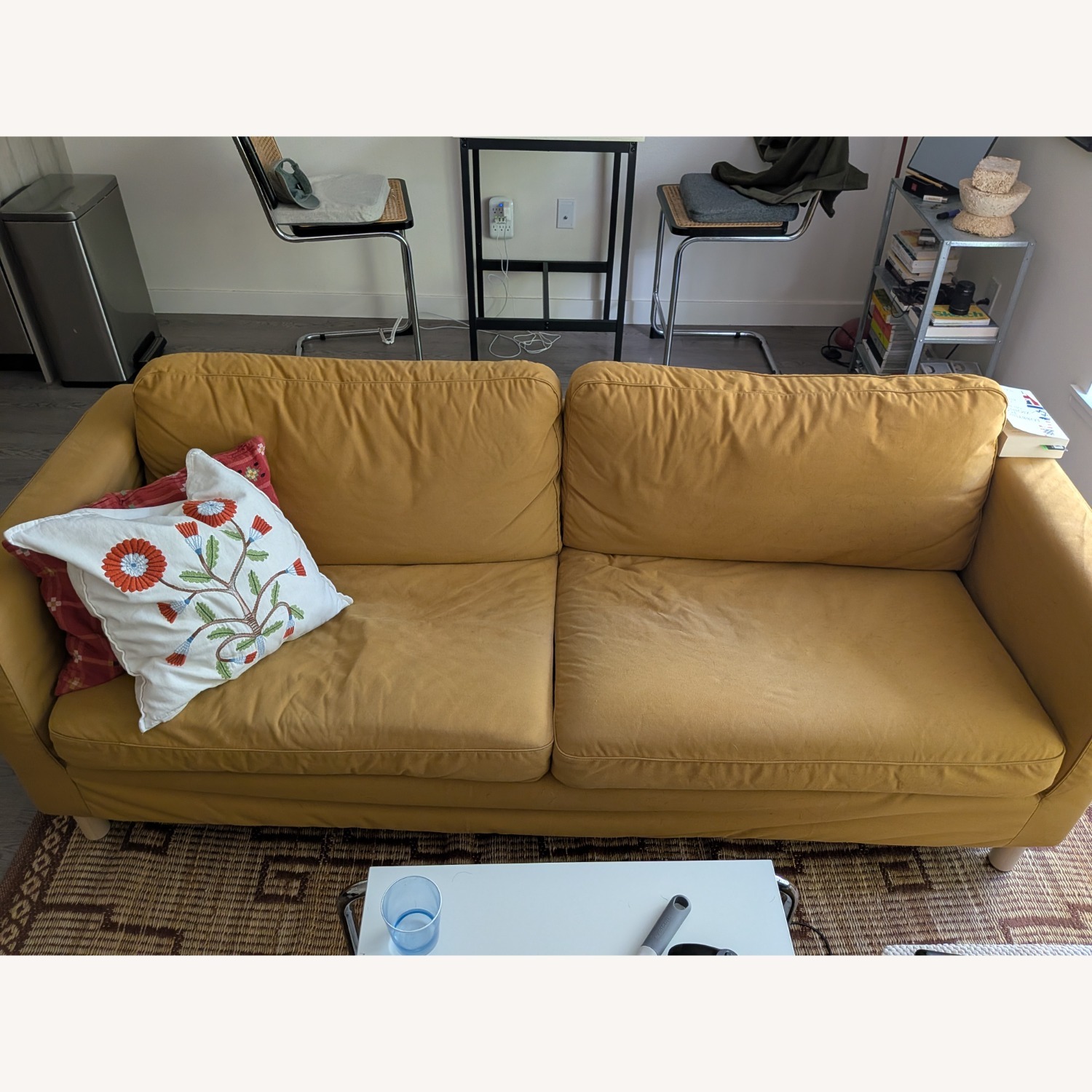 IKEA Parup Yellow Fabric 3+ Seater Sofa - image-3