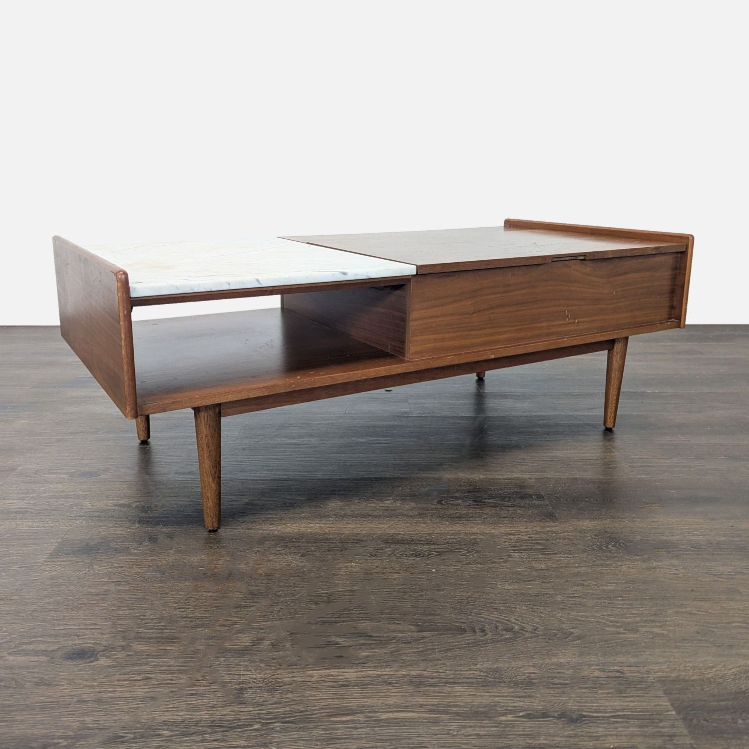 West Elm Marble & Wood Pop-UP Coffee Table - image-4