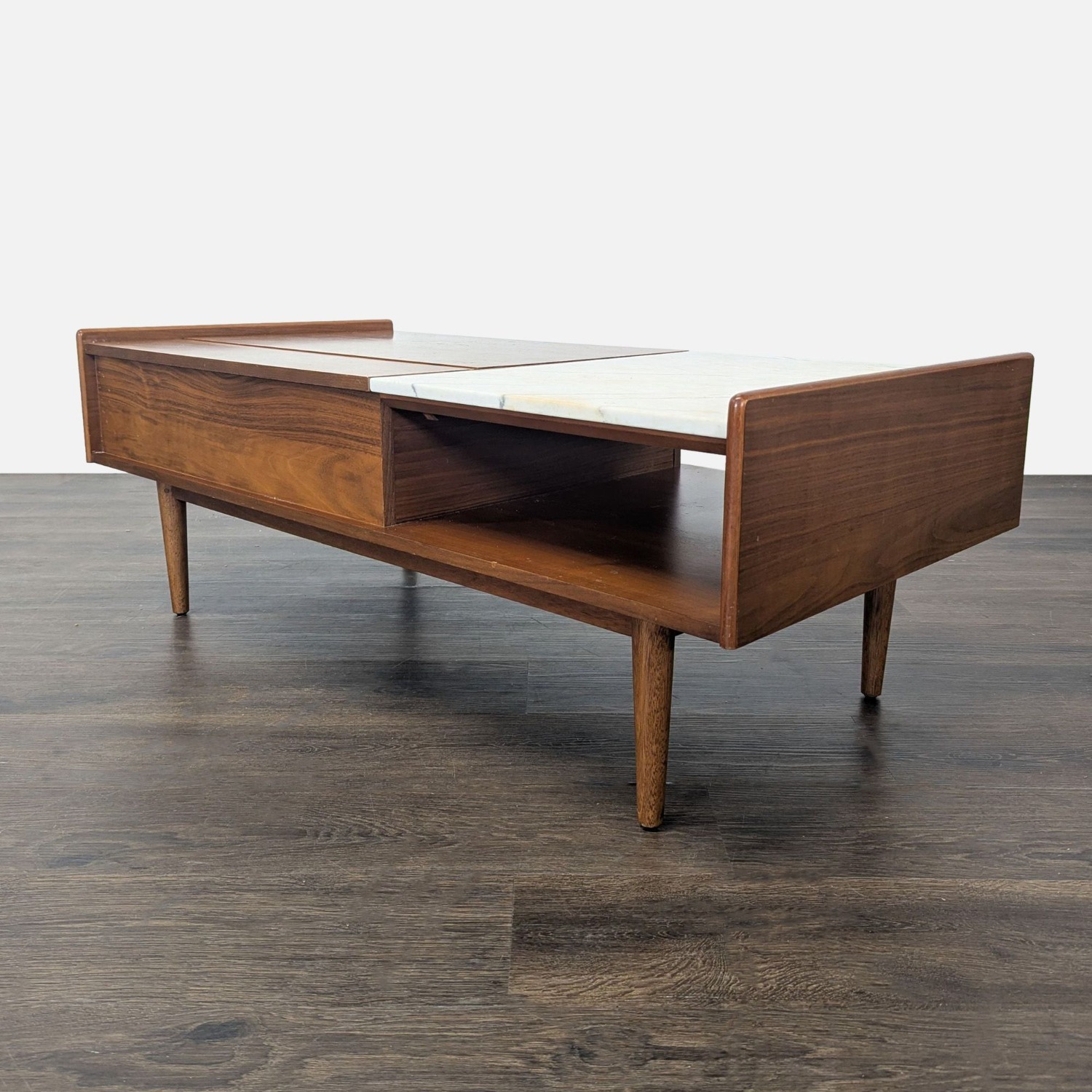 West Elm Marble & Wood Pop-UP Coffee Table - image-6