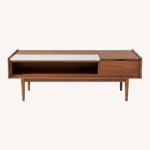 Used West Elm Marble & Wood Pop-UP Coffee Table for sale on AptDeco