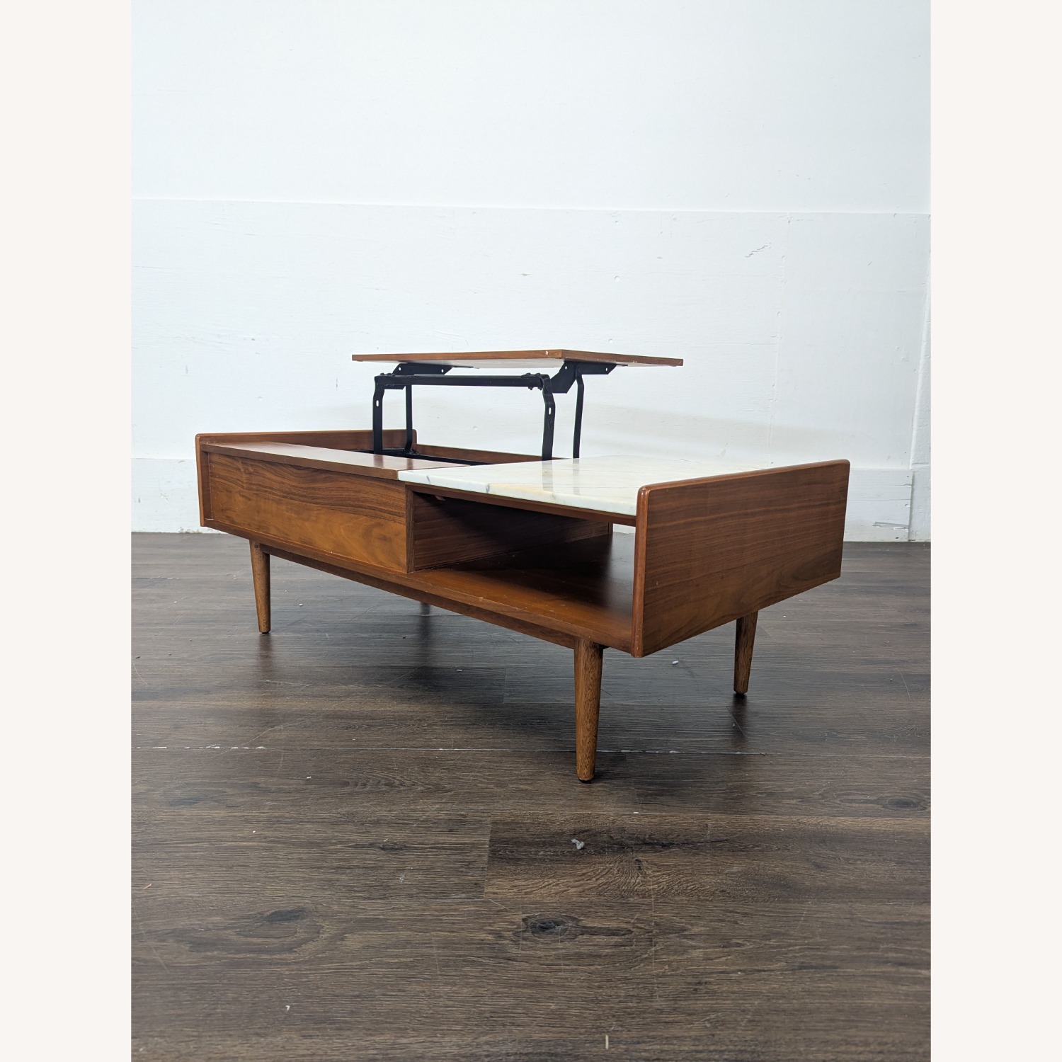 West Elm Marble & Wood Pop-UP Coffee Table - image-7