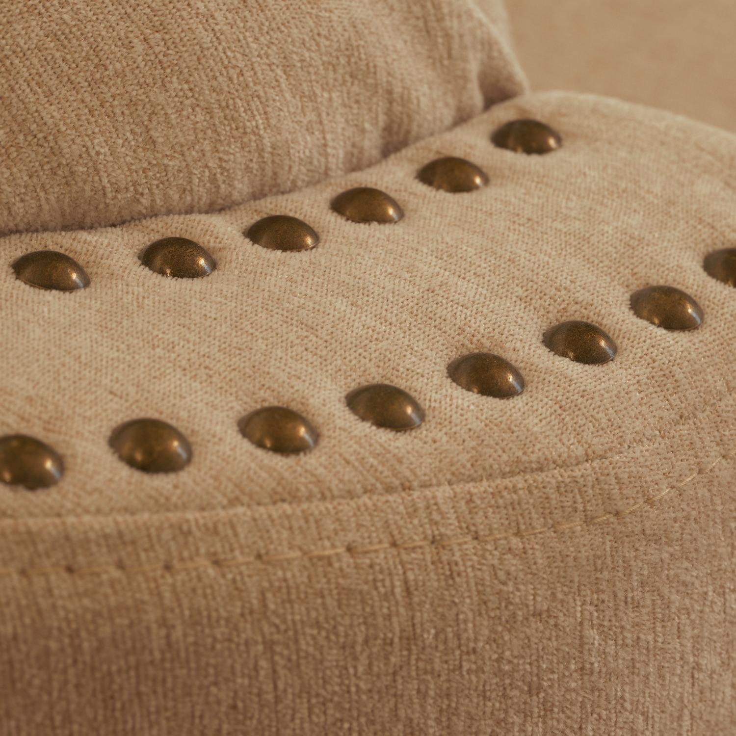 Modern Curved 3-Seat Sofa Beige Upholstered - image-5