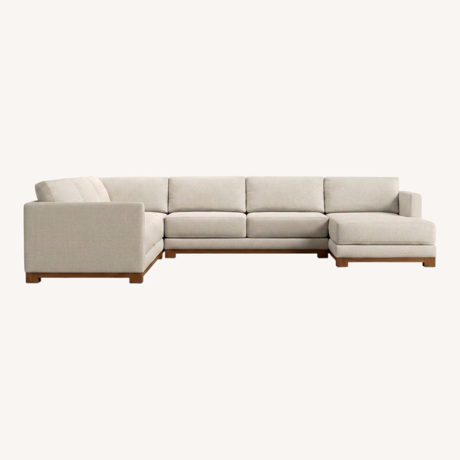 Crate & Barrel Blue Fabric 3+ Piece Sectional - image-0