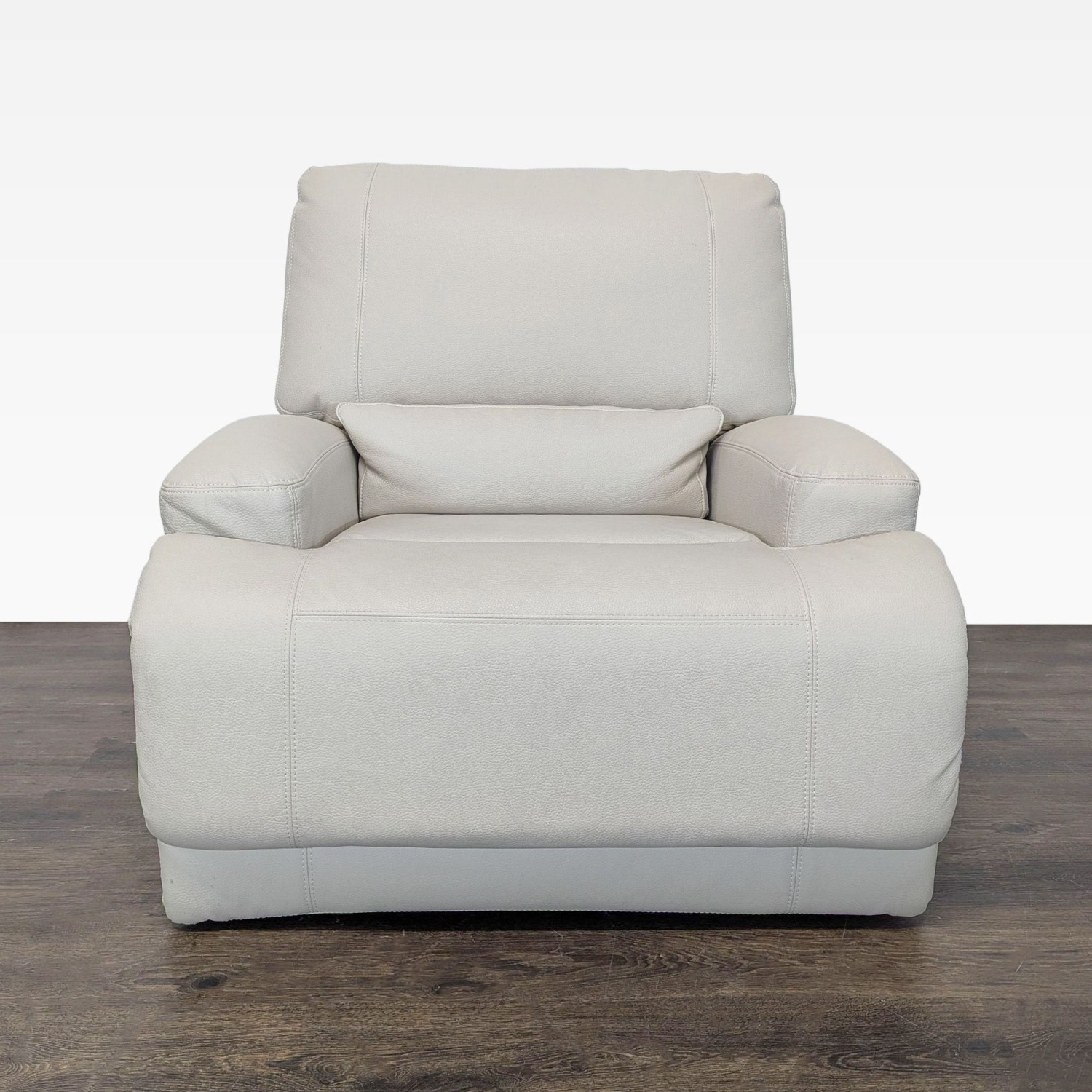 IKEA Beige Leather Lounge Recliner Chair - image-5