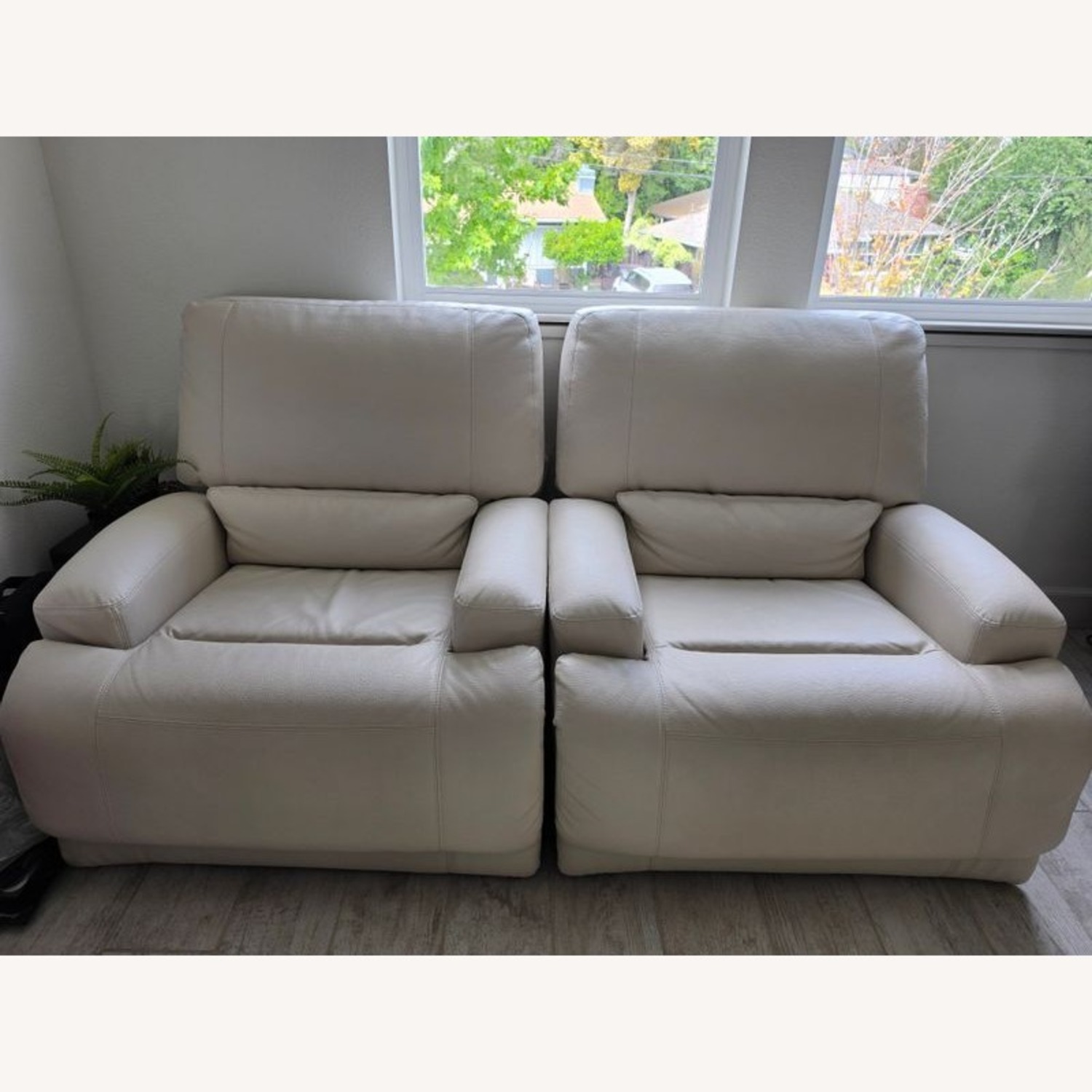 IKEA Beige Leather Lounge Recliner Chair - image-4