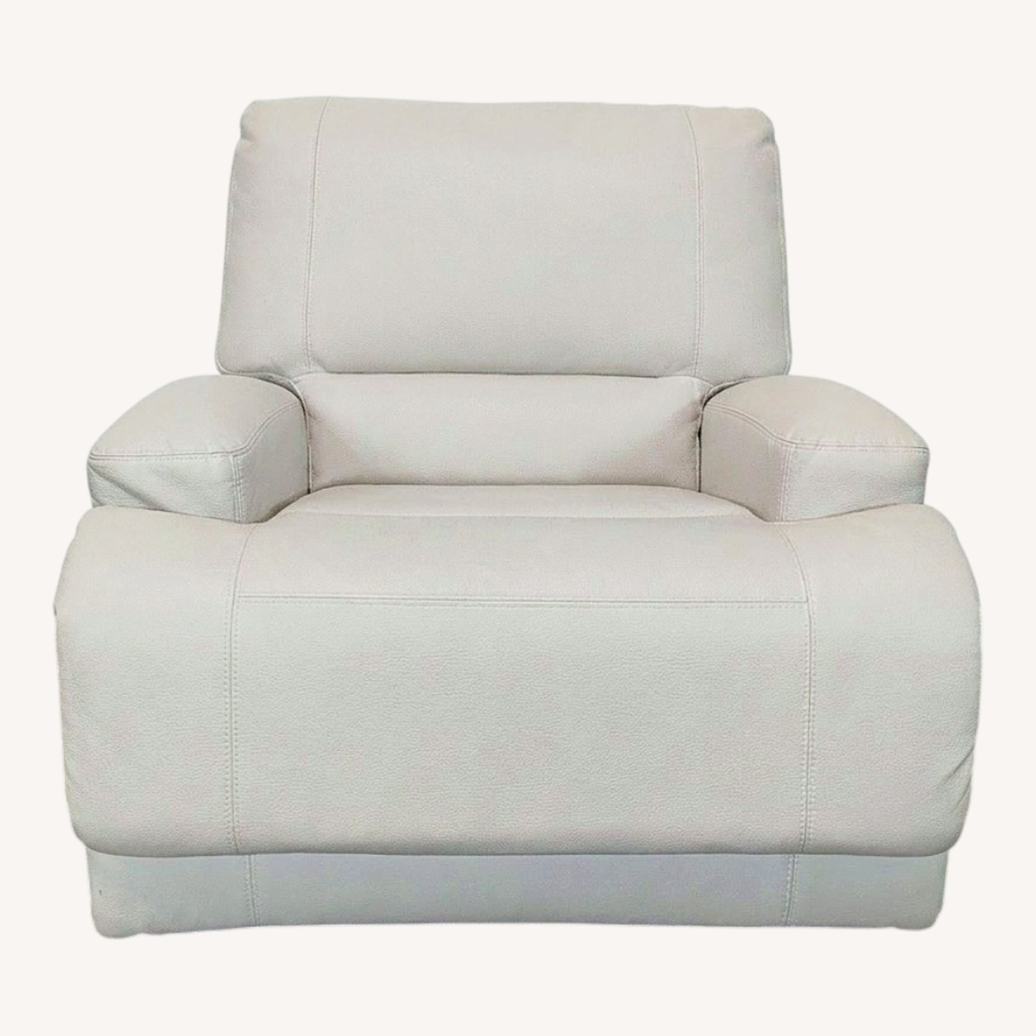 IKEA Beige Leather Lounge Recliner Chair - image-0
