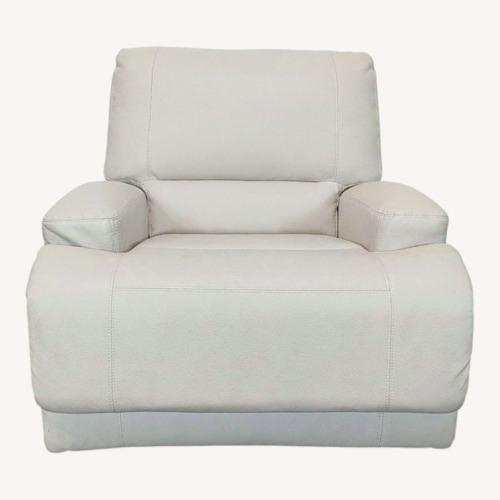 Used IKEA Beige Leather Lounge Recliner Chair for sale on AptDeco
