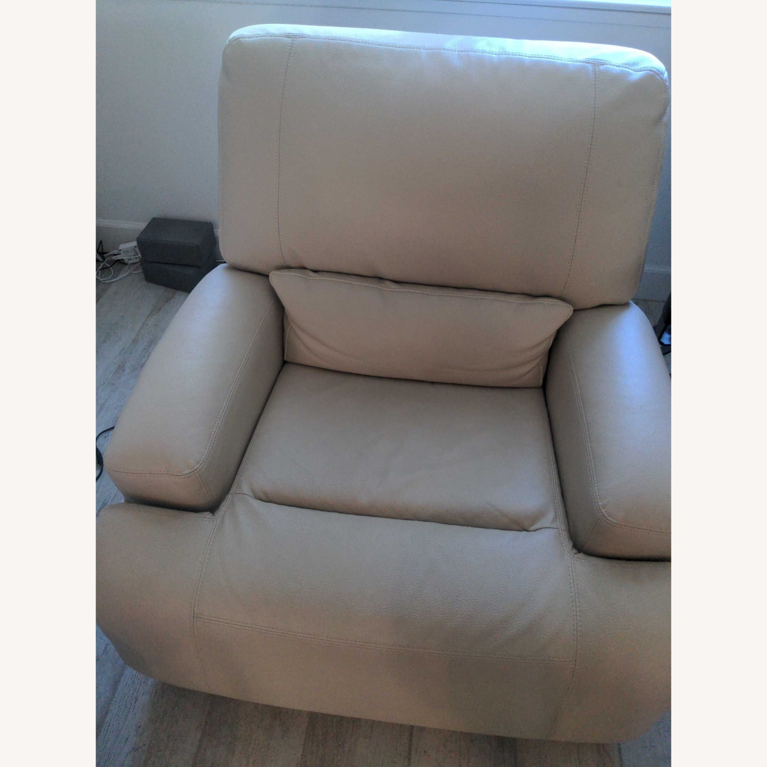 IKEA Beige Leather Lounge Recliner Chair - image-3