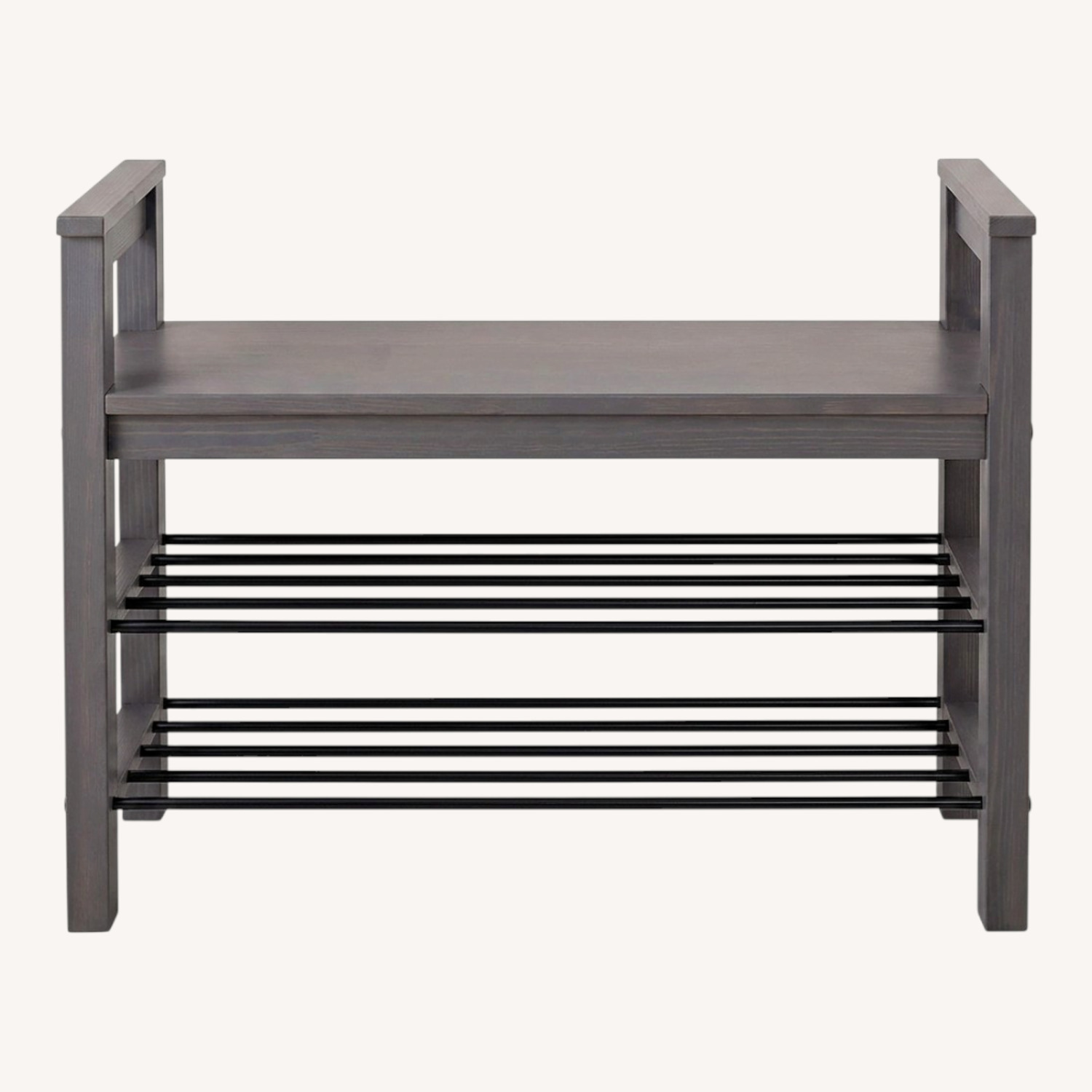 IKEA Dark Gray Wood Bench - image-0