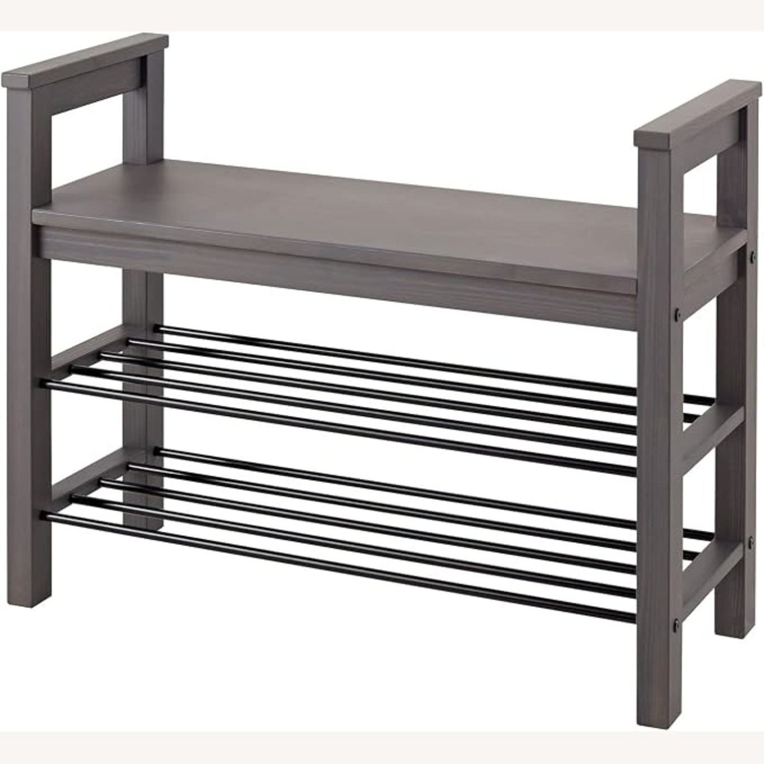 IKEA Dark Gray Wood Bench - image-4