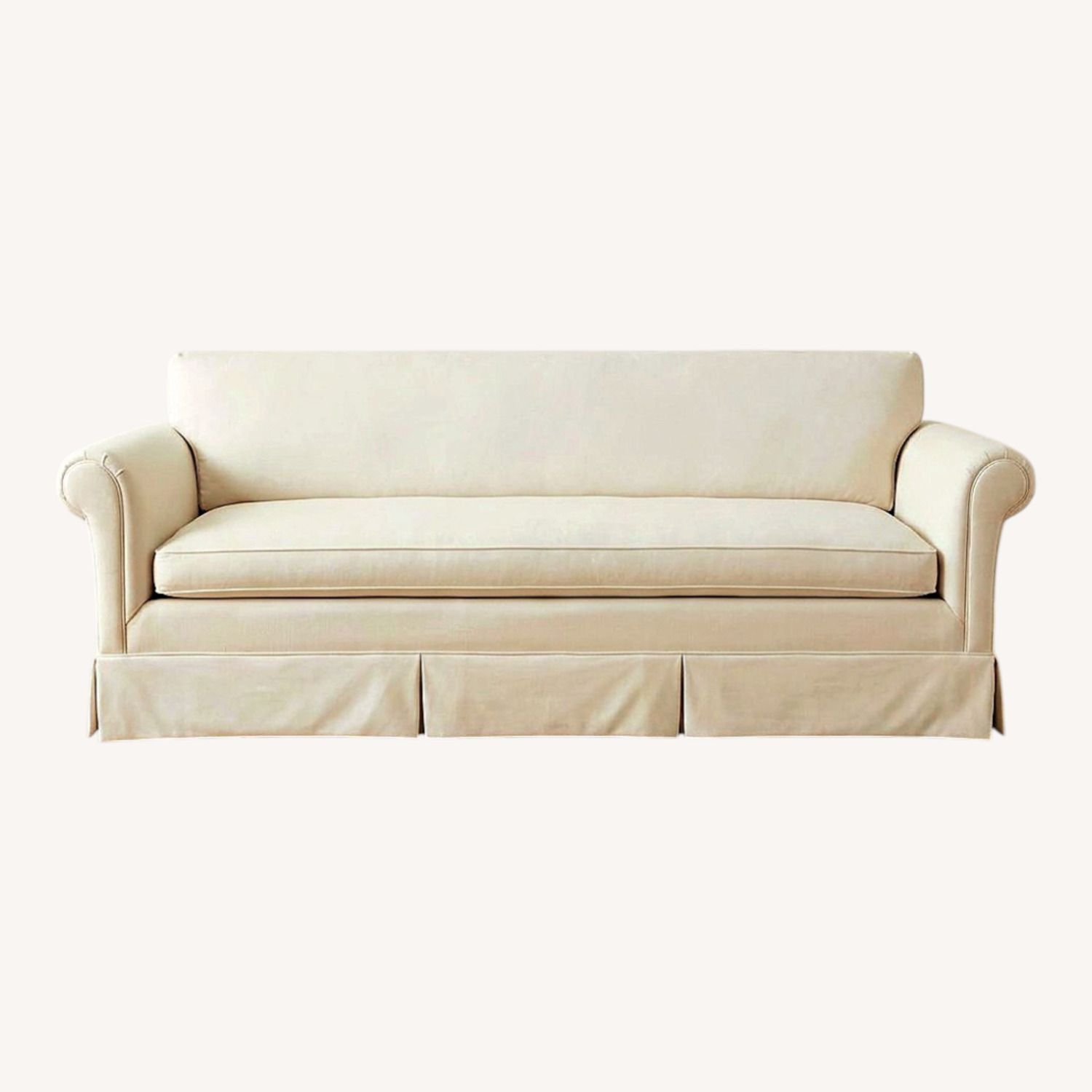 Baker Furniture White Velvet Sofa - image-0