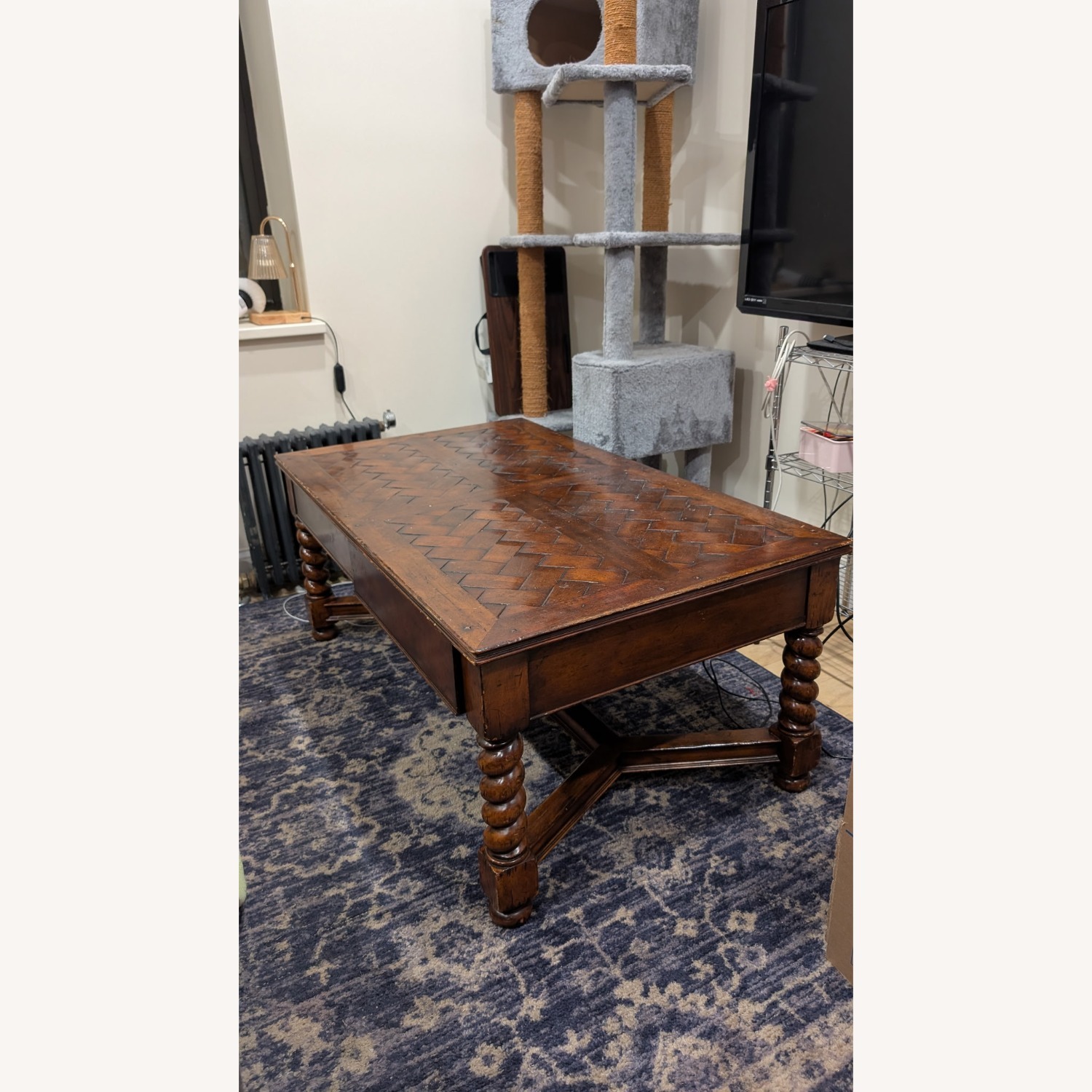 Vintage/Antique Natural Walnut Wood Coffee Table - image-1