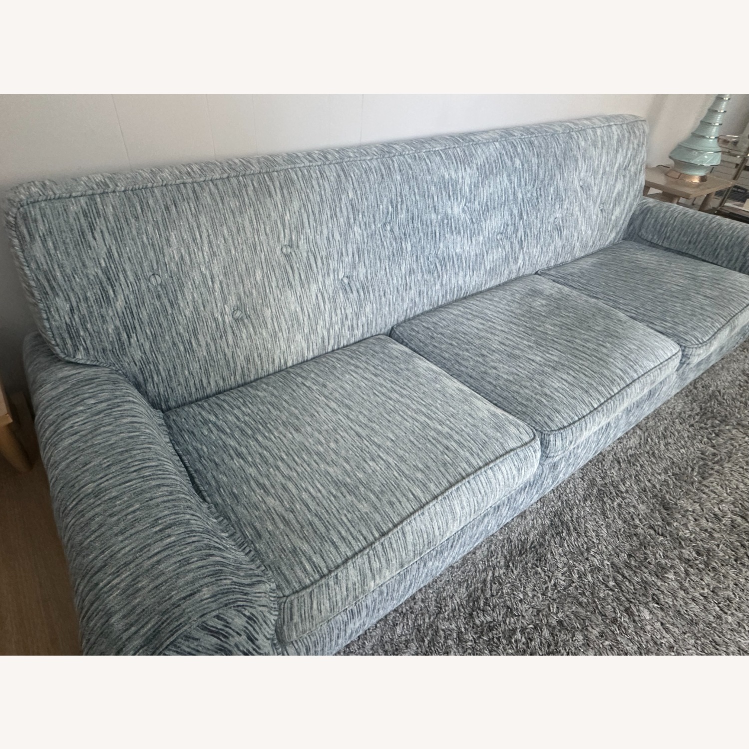 Vintage/Antique Finds Blue Fabric 3+ Seater Sofa - image-2