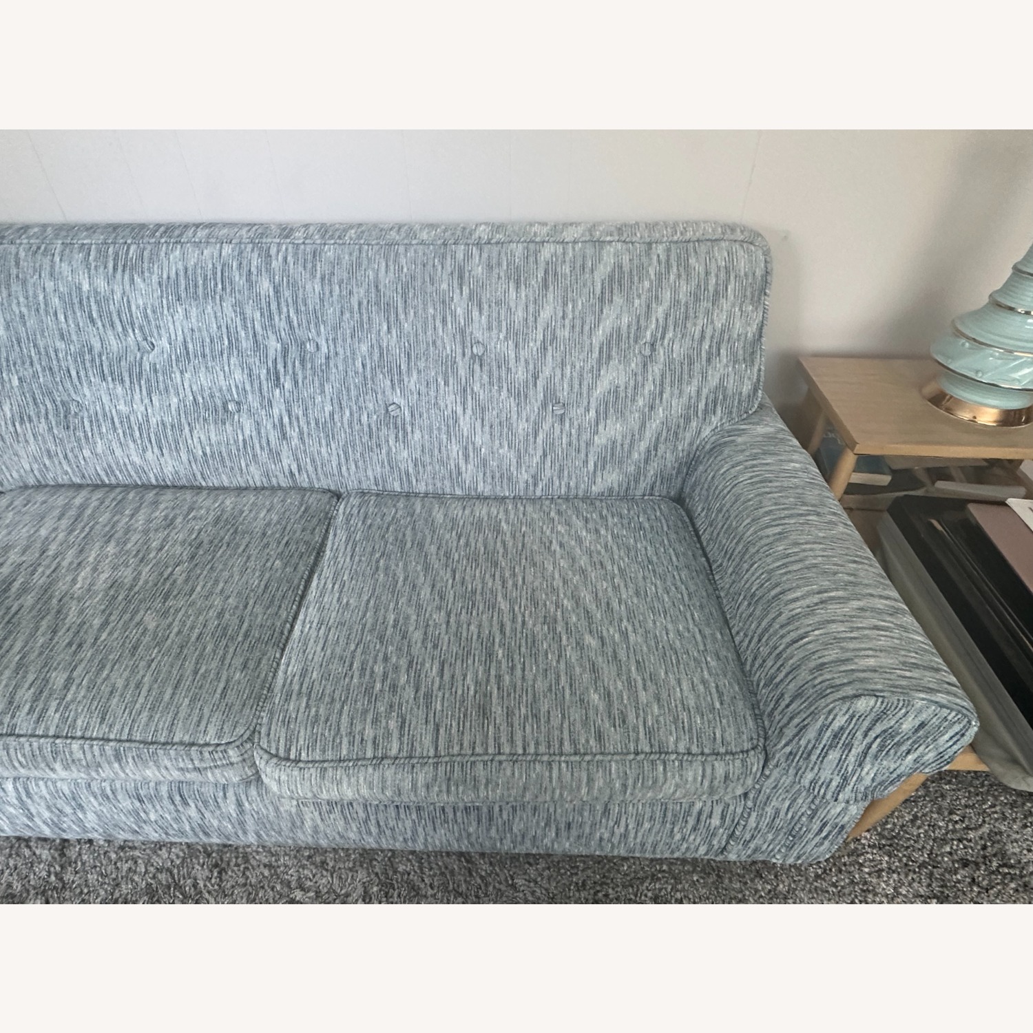 Vintage/Antique Finds Blue Fabric 3+ Seater Sofa - image-3