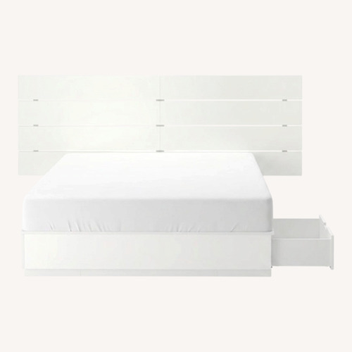 Used IKEA White NORDLI Bed with Headboard for sale on AptDeco