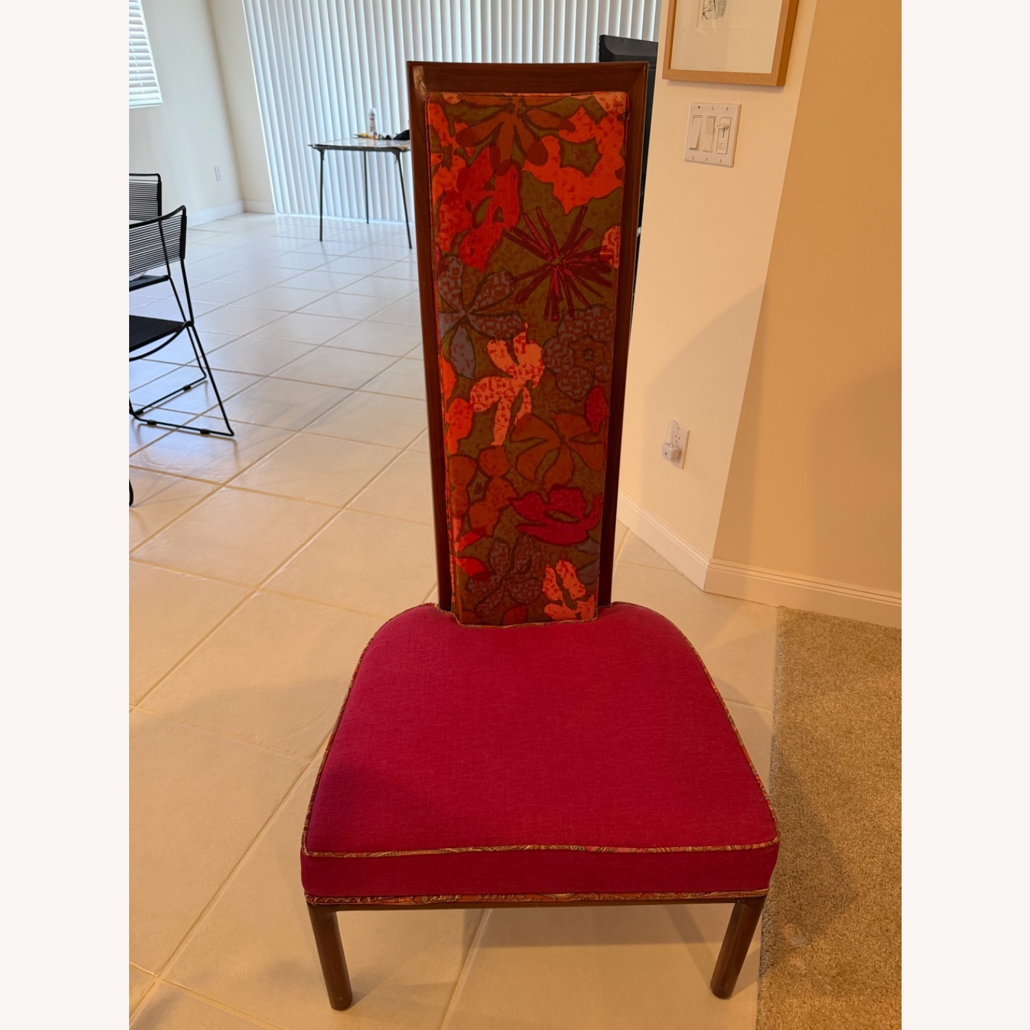 Designer Mid Century Modern Floral Chairs (3) - image-1