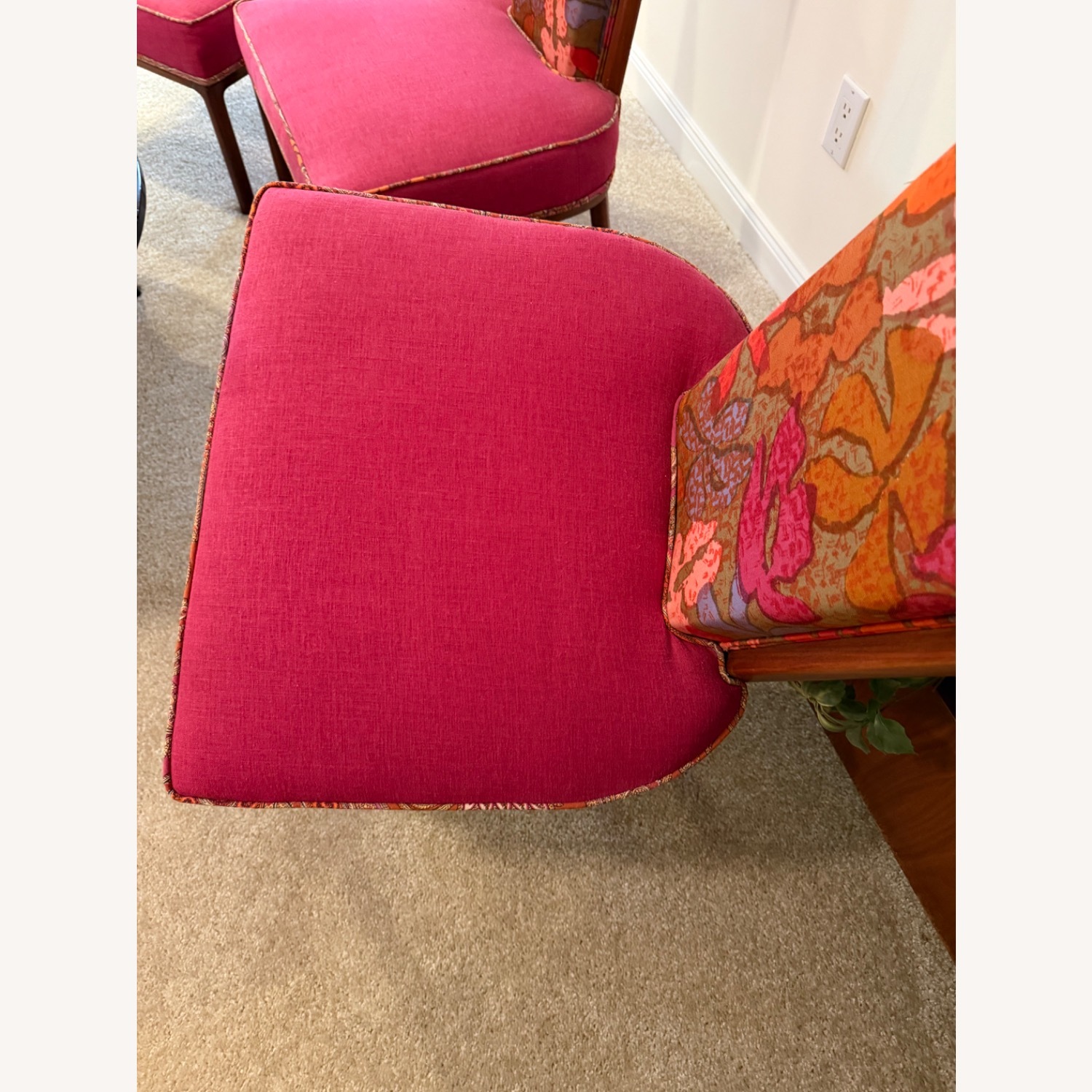 Designer Mid Century Modern Floral Chairs (3) - image-2