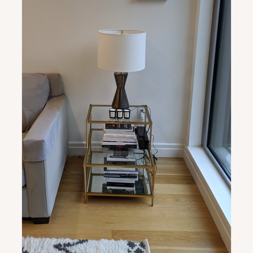 Used West Elm Metalized Glass USB Table Lamp (27") for sale on AptDeco