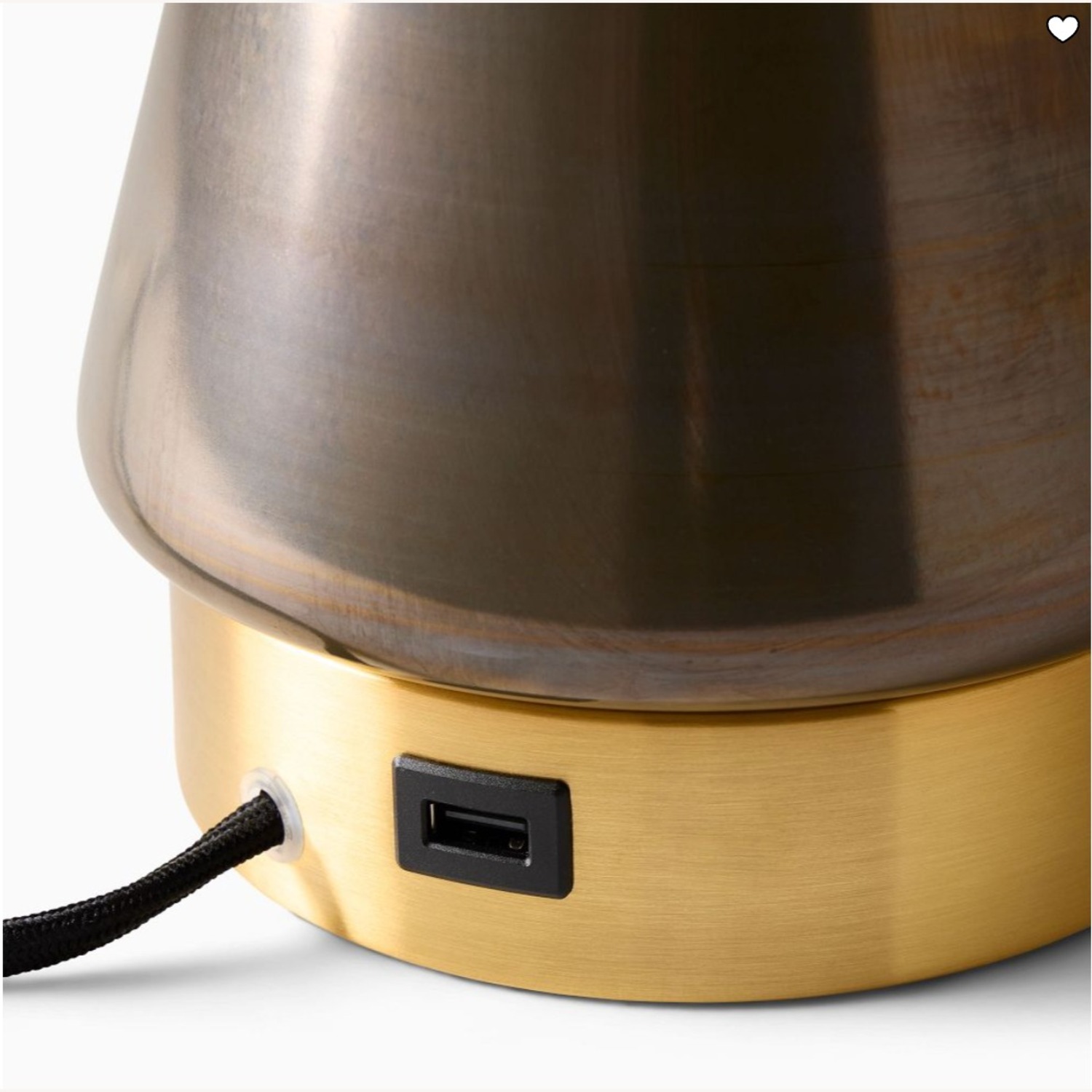 West Elm Metalized Glass USB Table Lamp (27") - image-6