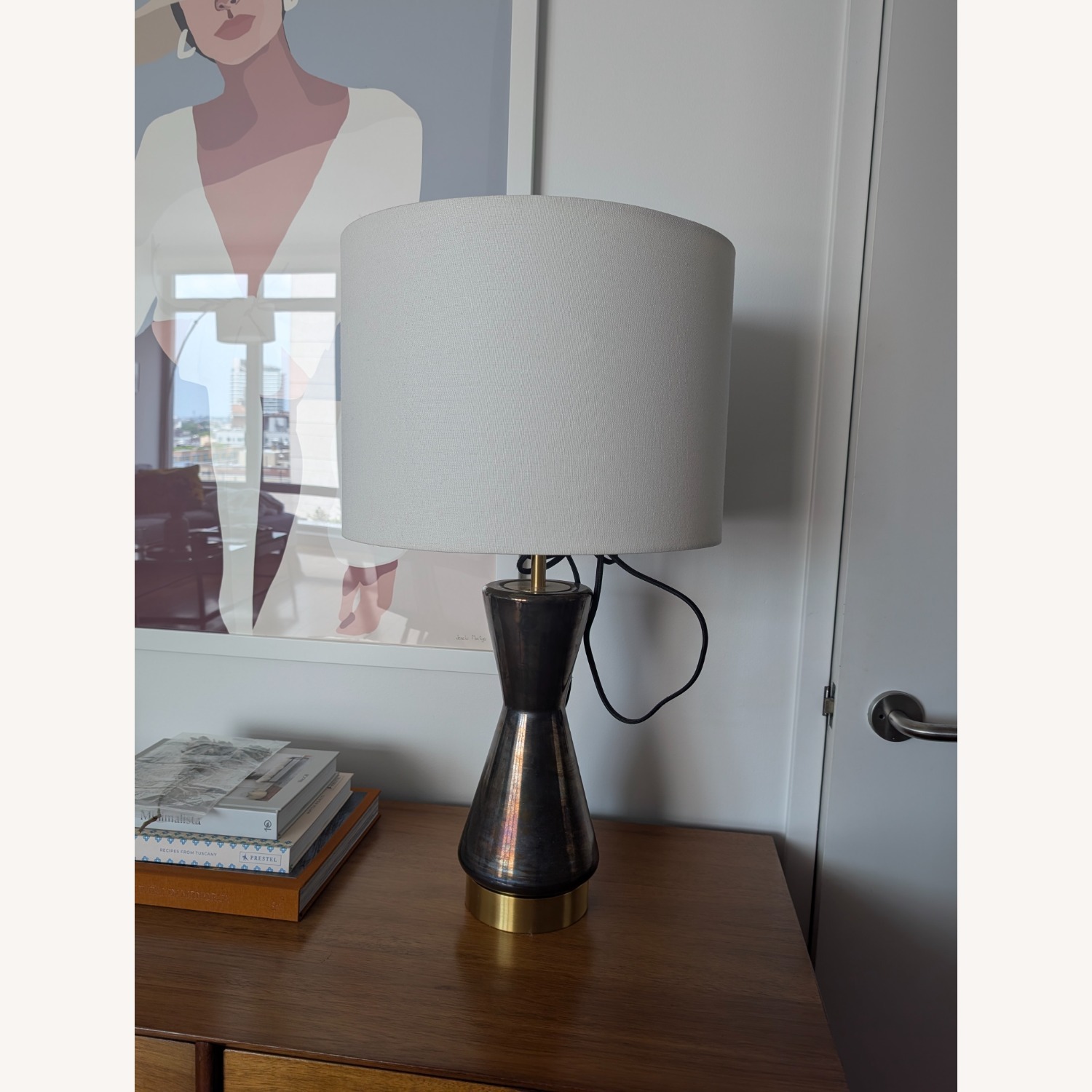 West Elm Metalized Glass USB Table Lamp (27") - image-5