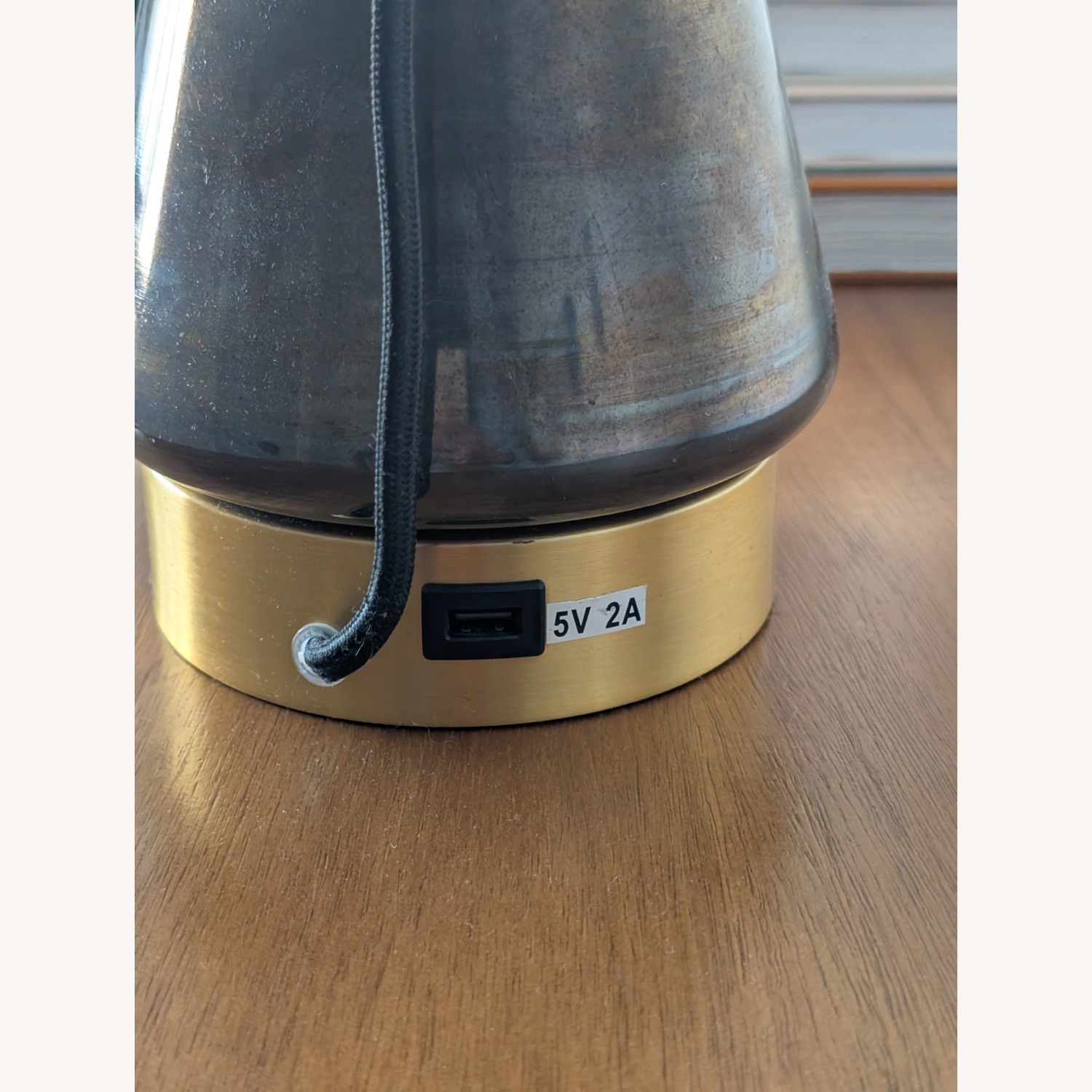 West Elm Metalized Glass USB Table Lamp (27") - image-3
