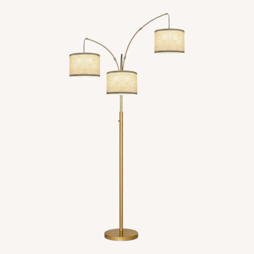 Used Amazon Modern Gold 3-Light Arc Floor Lamp Dimmable for sale on AptDeco