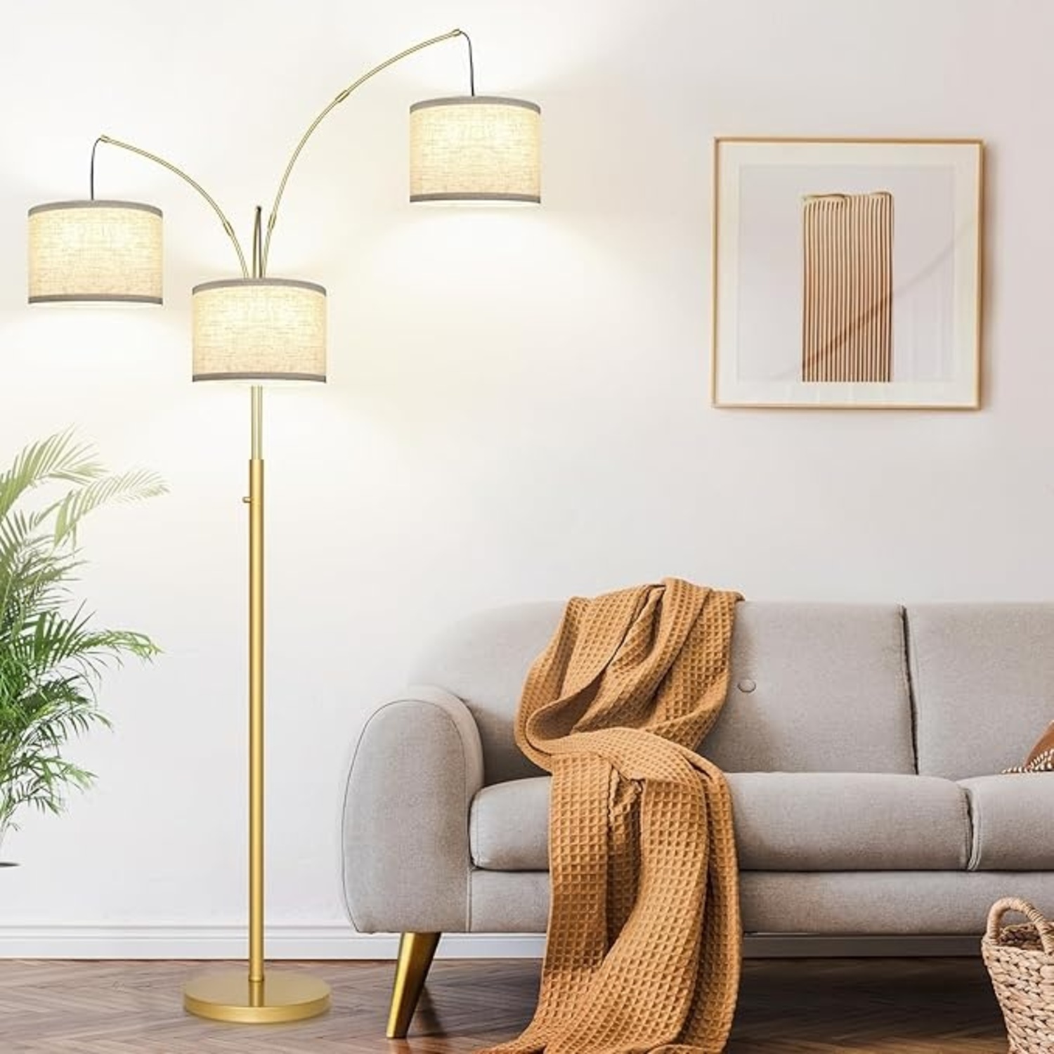 Amazon Modern Gold 3-Light Arc Floor Lamp Dimmable - image-6