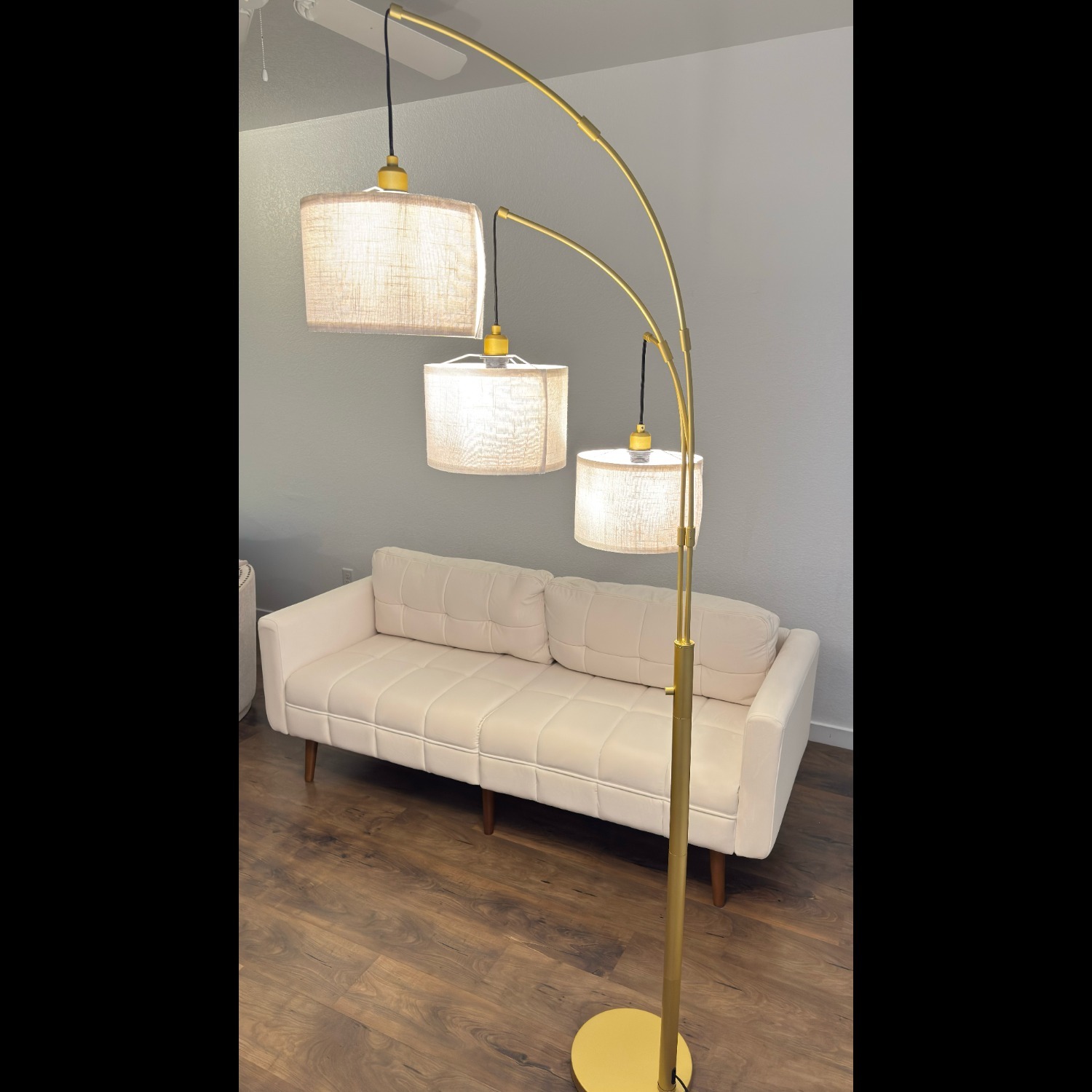 Amazon Modern Gold 3-Light Arc Floor Lamp Dimmable - image-2