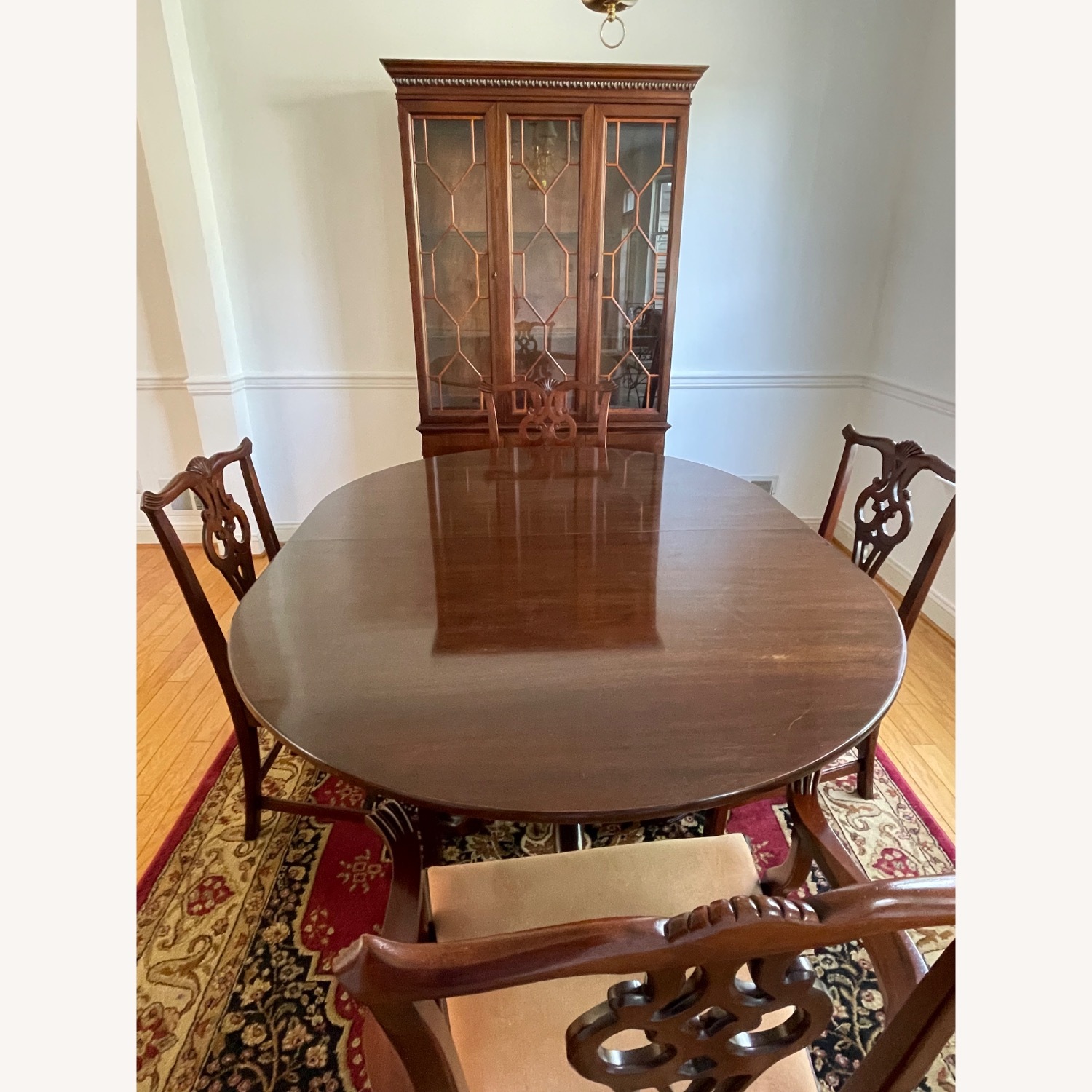 Vintage Solid Mahogany Oblong Dining Table - image-3