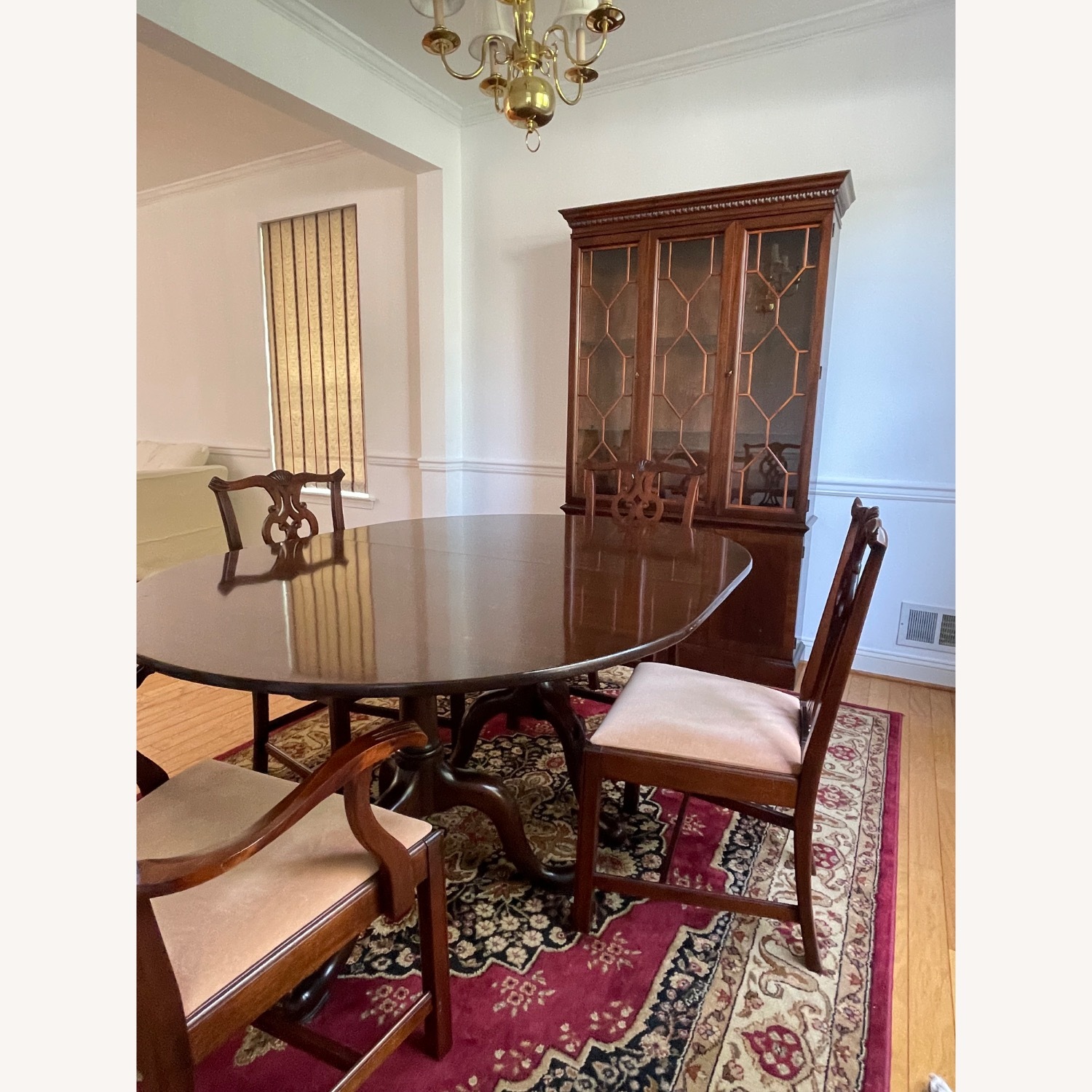 Vintage Solid Mahogany Oblong Dining Table - image-2
