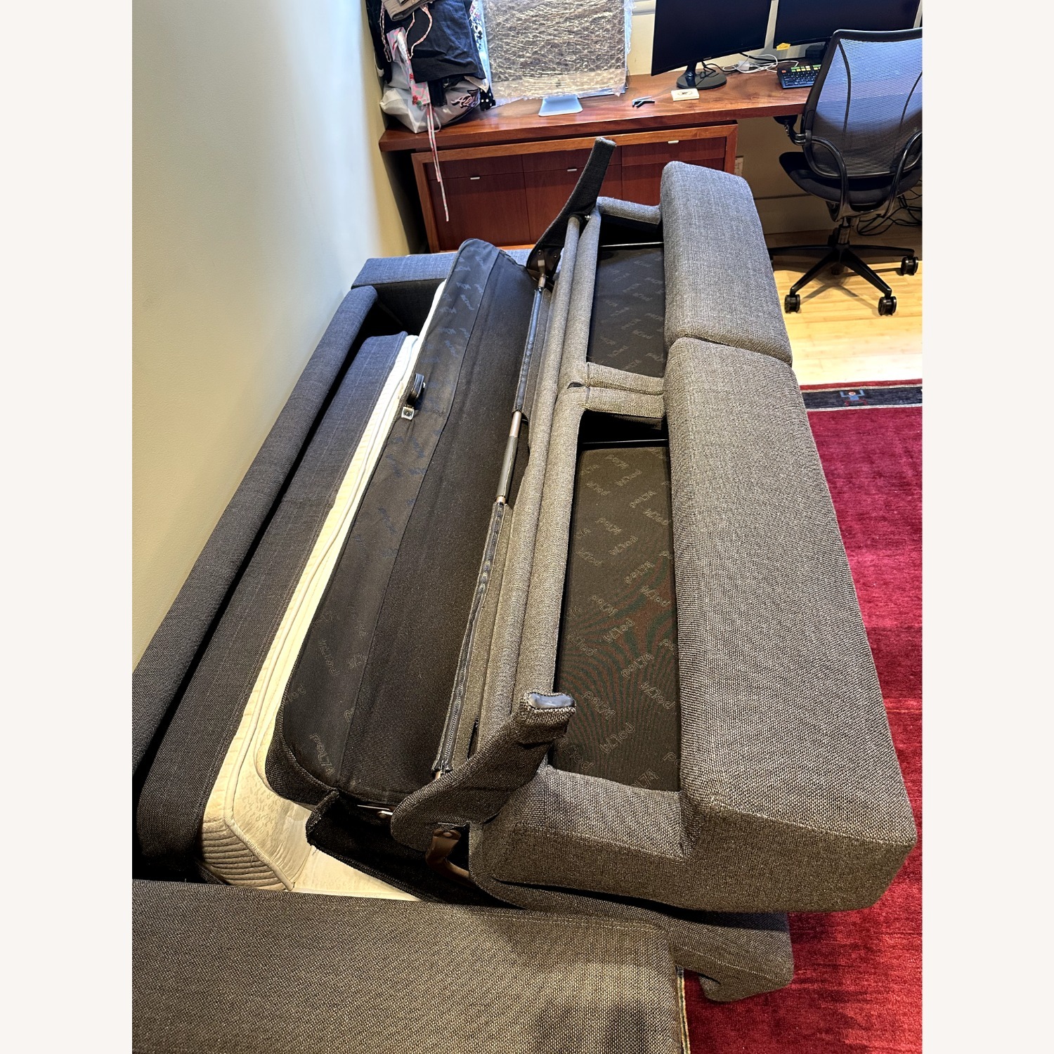 Scott Jordan Gray Queen Sleeper Sofa - image-2