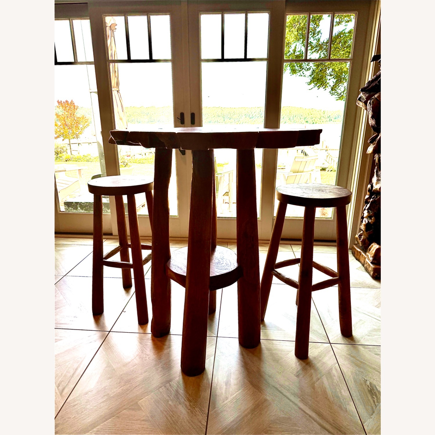 Live Edge Wood Pub Table & Stools - image-5